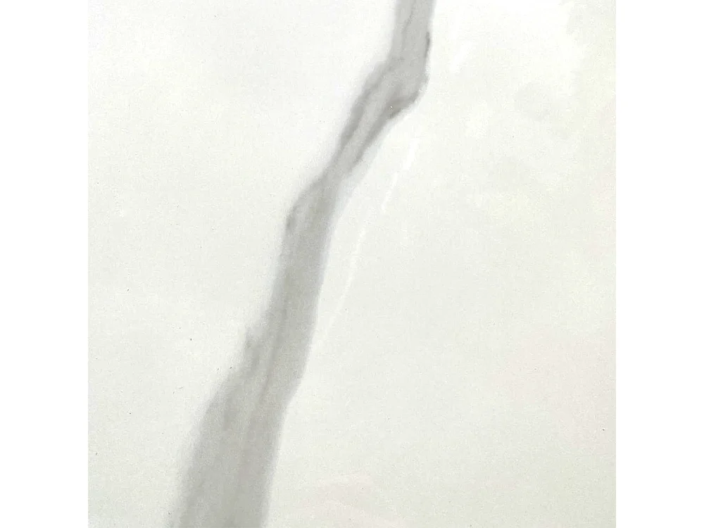 Tavolo allungabile Kyoto con piano in ceramica marmo bianco e struttura in metallo nero 100x70x75H