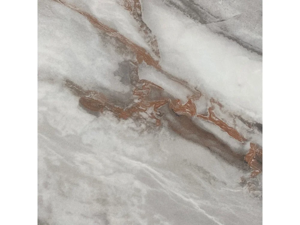 Tavolo Linus con piano in ceramica effetto marmo grigio e gambe in metallo nero 160x90x76H