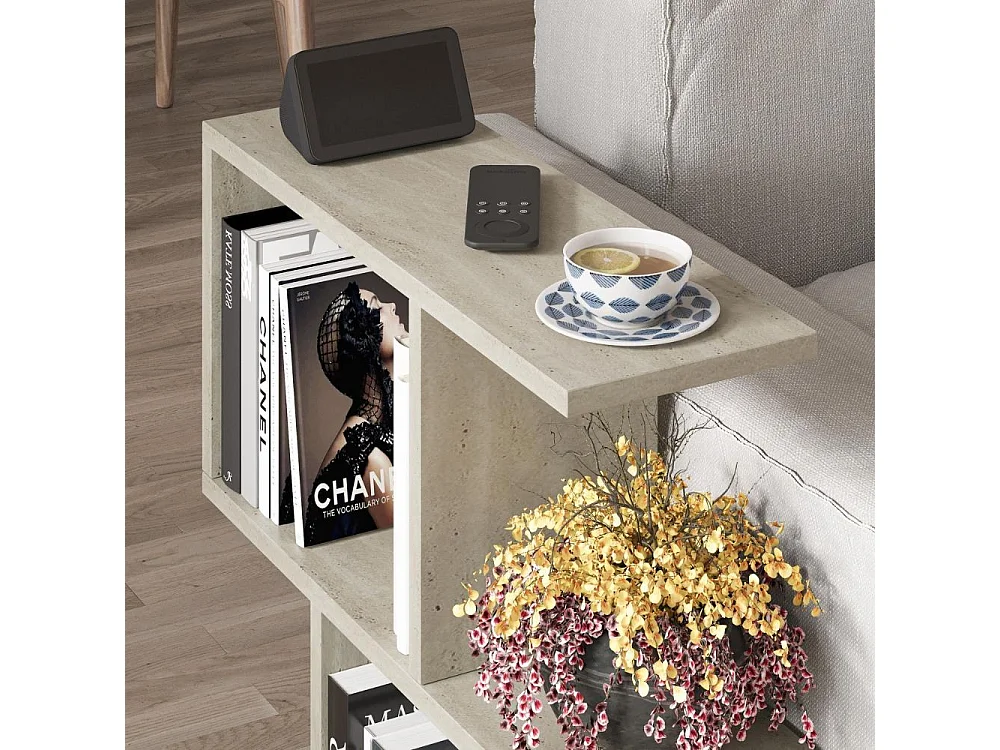 Tavolino da salotto travertino beige Homemania 60x19,5x60H – Design moderno e versatilità