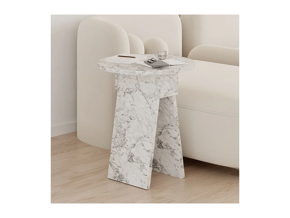 Tavolino da salotto Chen effetto marmo carrara bianco – Eleganza minimalista per ogni ambiente