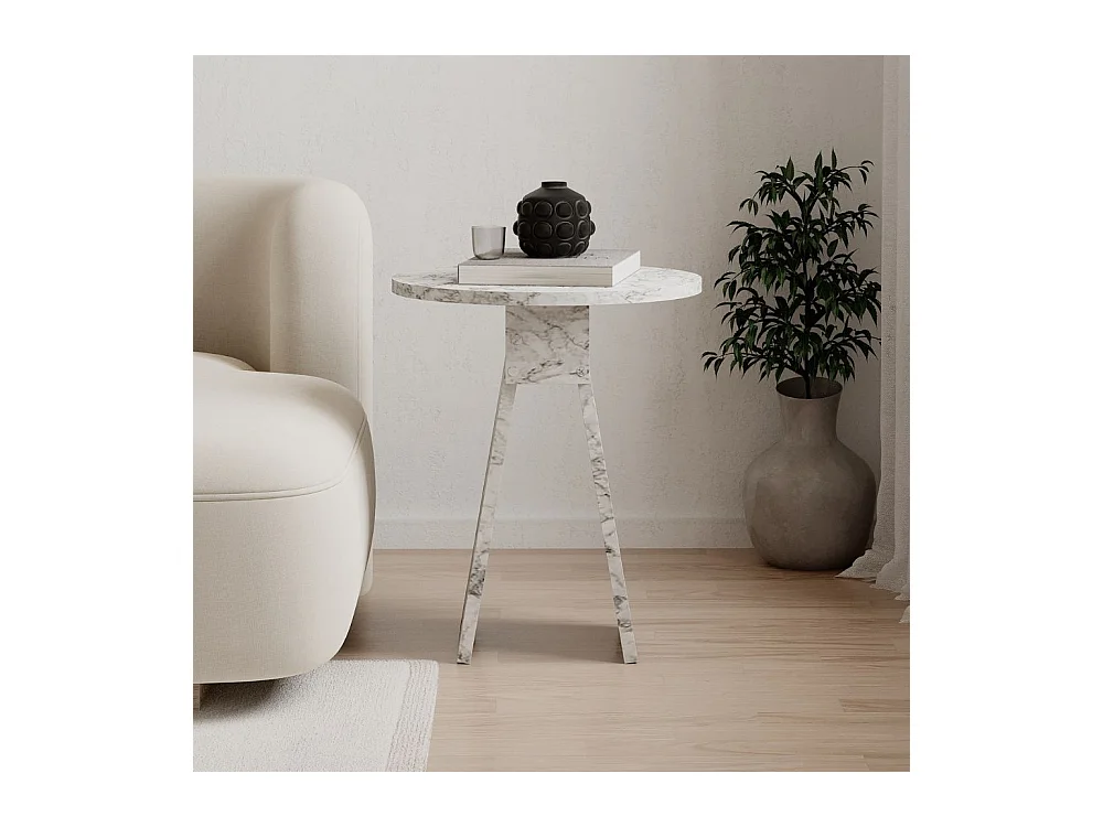 Tavolino da salotto Chen effetto marmo carrara bianco – Eleganza minimalista per ogni ambiente