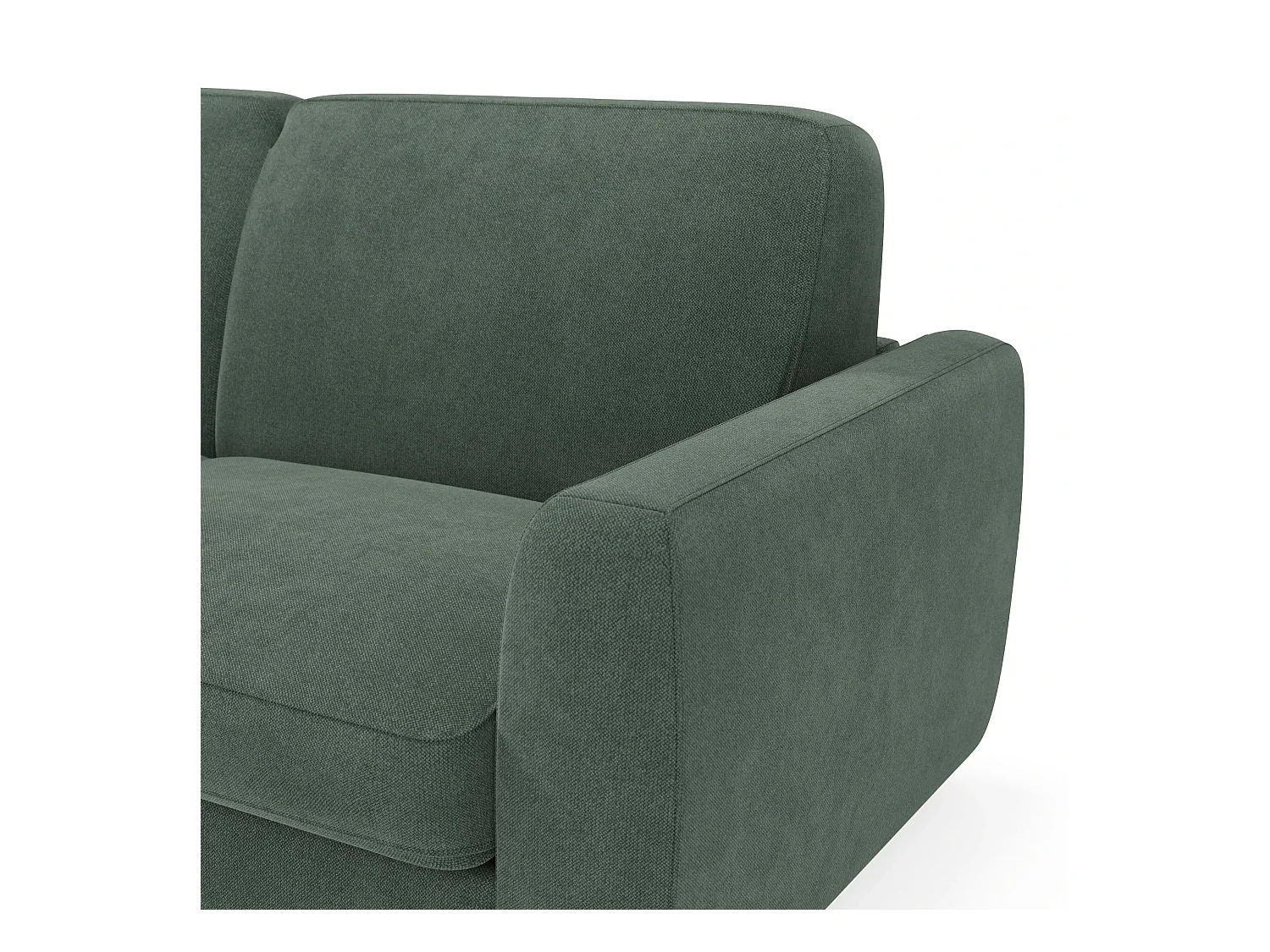 Leonida Canapé convertible déhoussable et matelas H18 cm - coffre à oreiller détachable 222 cm vert