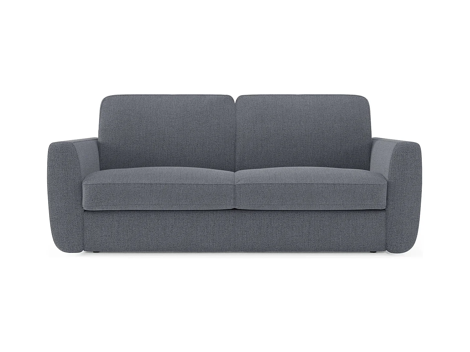 Leonida Canapé convertible déhoussable et matelas H18 cm - coffre à oreiller détachable 202 cm bleu