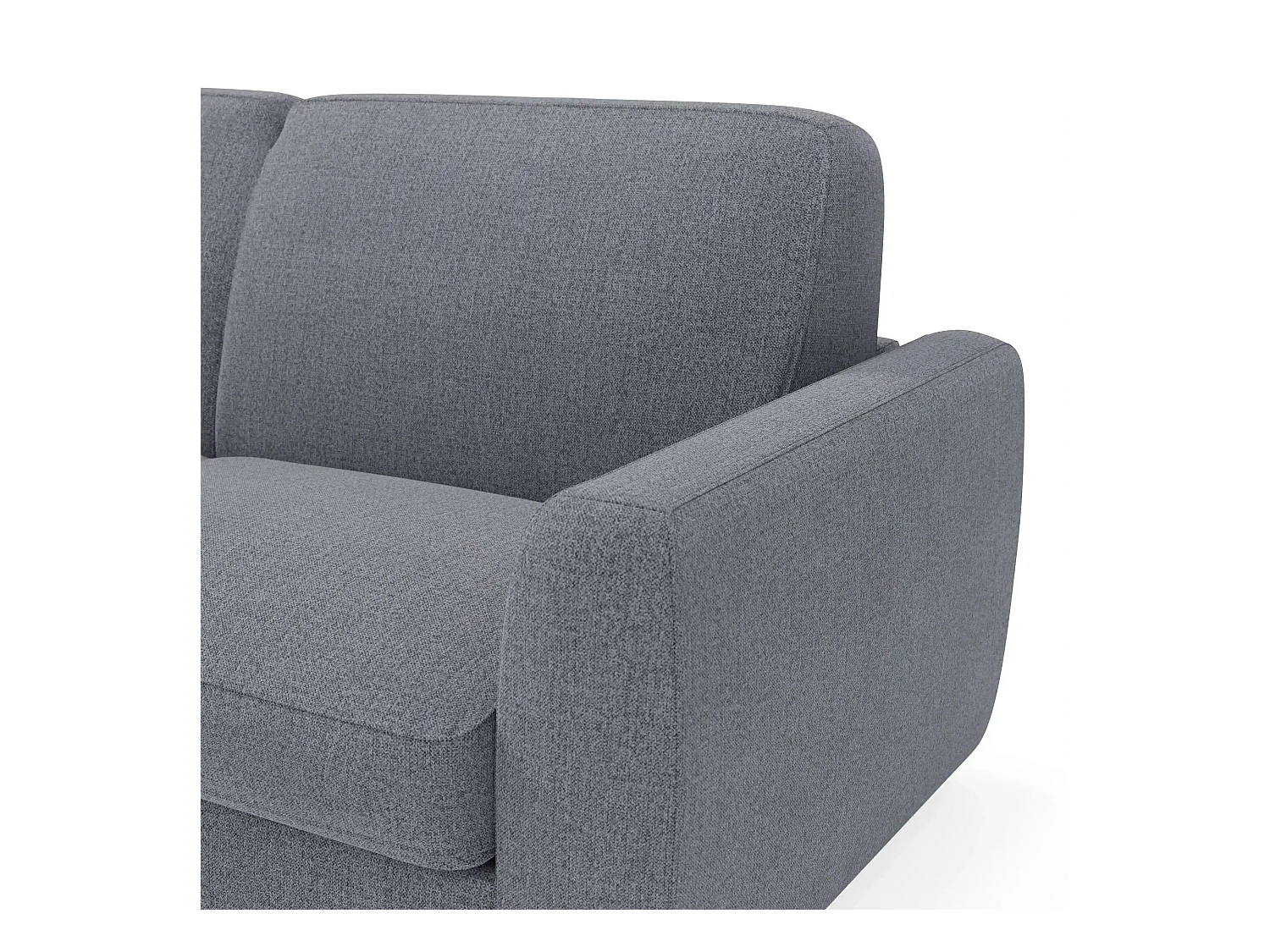 Leonida Canapé convertible déhoussable et matelas H18 cm - coffre à oreiller détachable 202 cm bleu