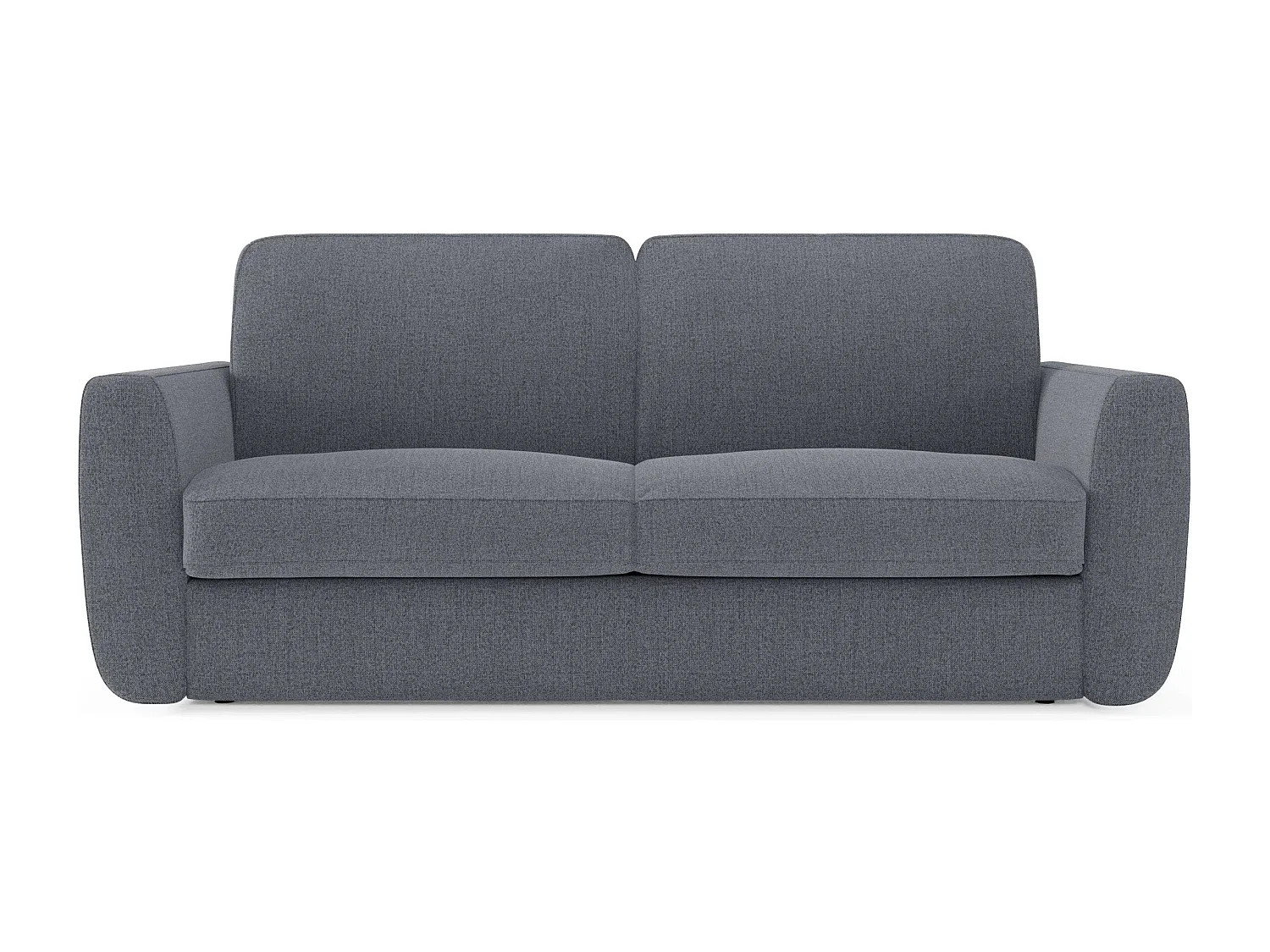 Leonida Canapé convertible déhoussable et matelas H18 cm - coffre à oreiller détachable 202 cm bleu