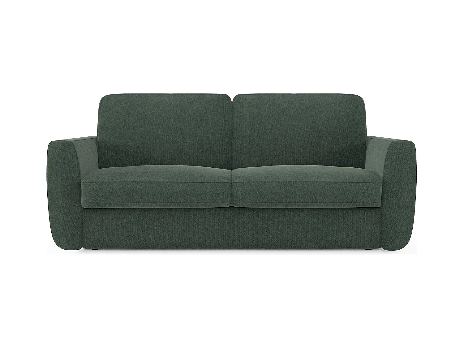 Leonida Canapé convertible déhoussable et matelas H18 cm - coffre à oreiller détachable 202 cm vert