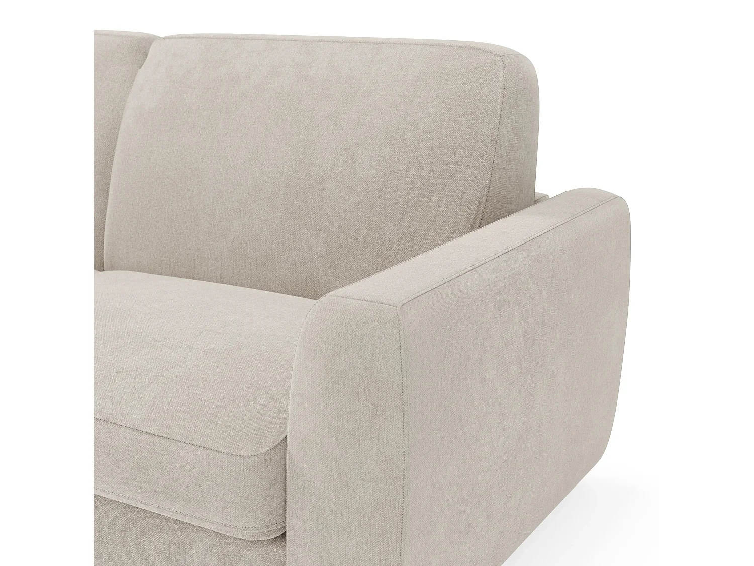 Leonida Divano letto sfoderabile e materasso H18 cm - vano portaguanciali in tessuto Smacchiabile T23 222 cm panna