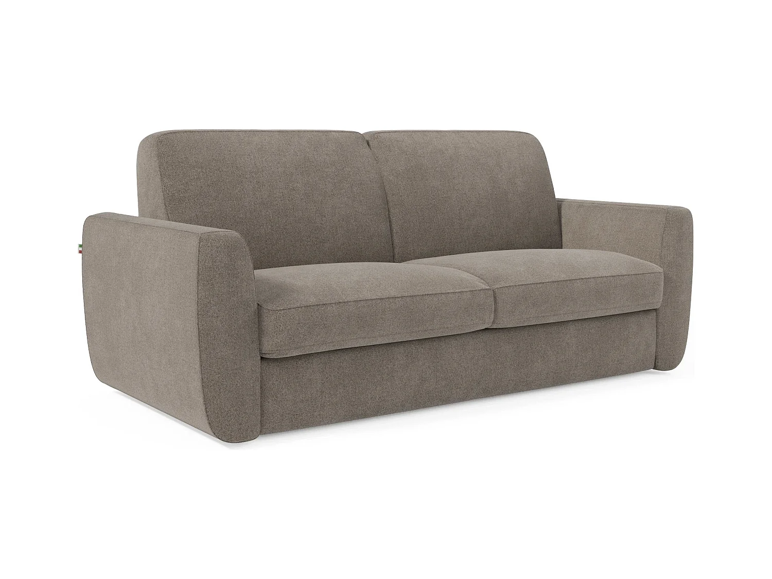 Leonida Canapé convertible déhoussable et matelas H18 cm - coffre à oreiller détachable 222 cm taupe