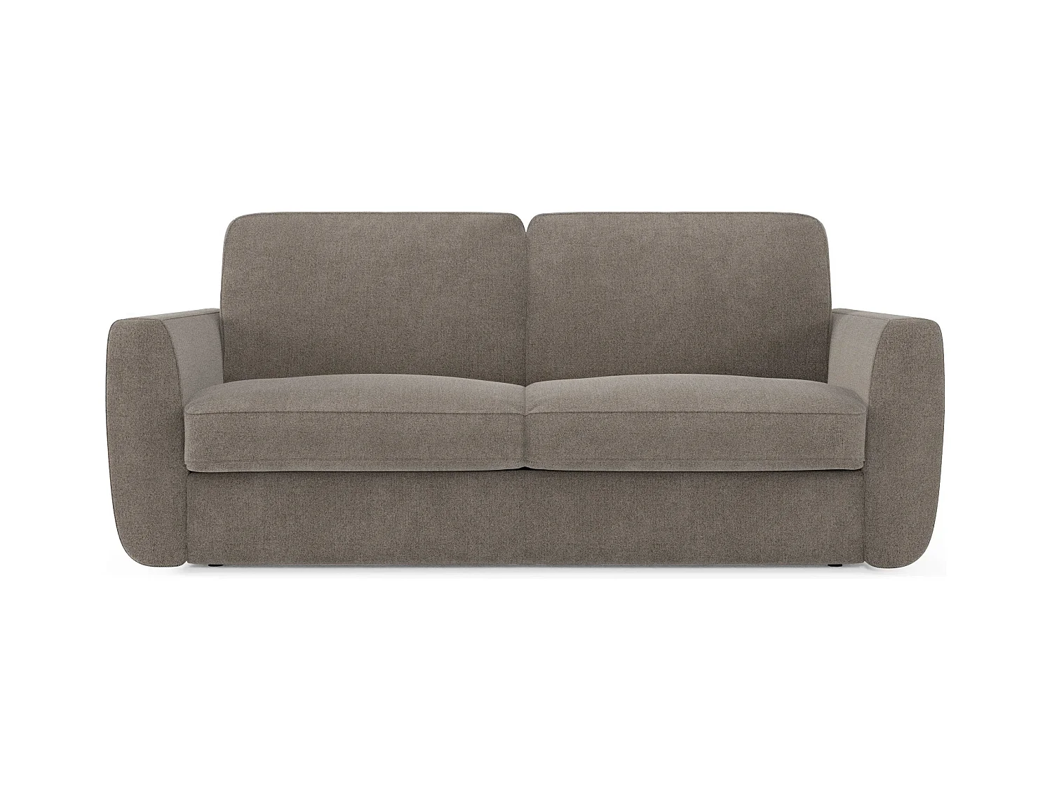 Leonida Canapé convertible déhoussable et matelas H18 cm - coffre à oreiller détachable 222 cm taupe