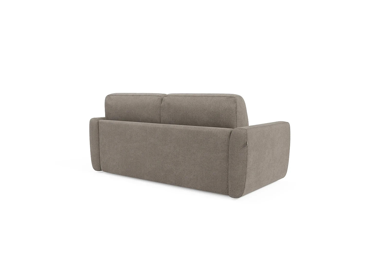 Leonida Abziehbares Schlafsofa mit Matratze H18 cm und Kissenfach aus abwaschbarem Stoff 222 cm Graubeige