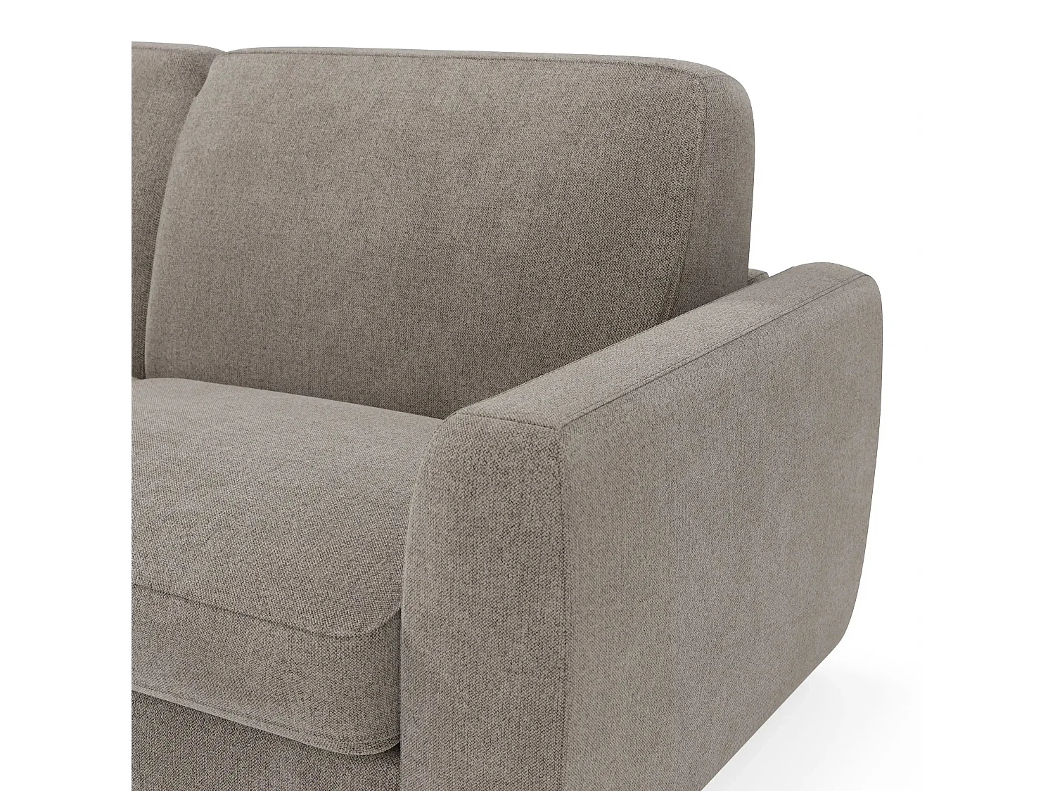 Leonida Abziehbares Schlafsofa mit Matratze H18 cm und Kissenfach aus abwaschbarem Stoff 222 cm Graubeige