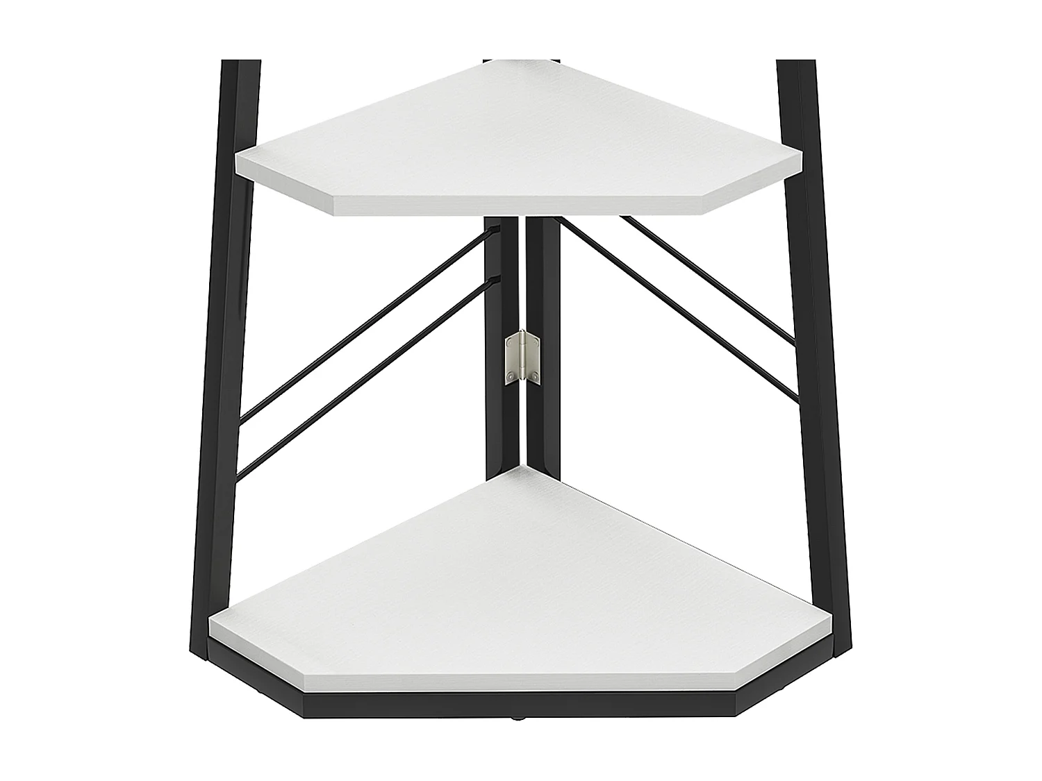 Étagère d'angle à 5 niveaux - Bibliothèque d'angle moderne sur pied - Étagère d'exposition ouverte en bois - Blanc