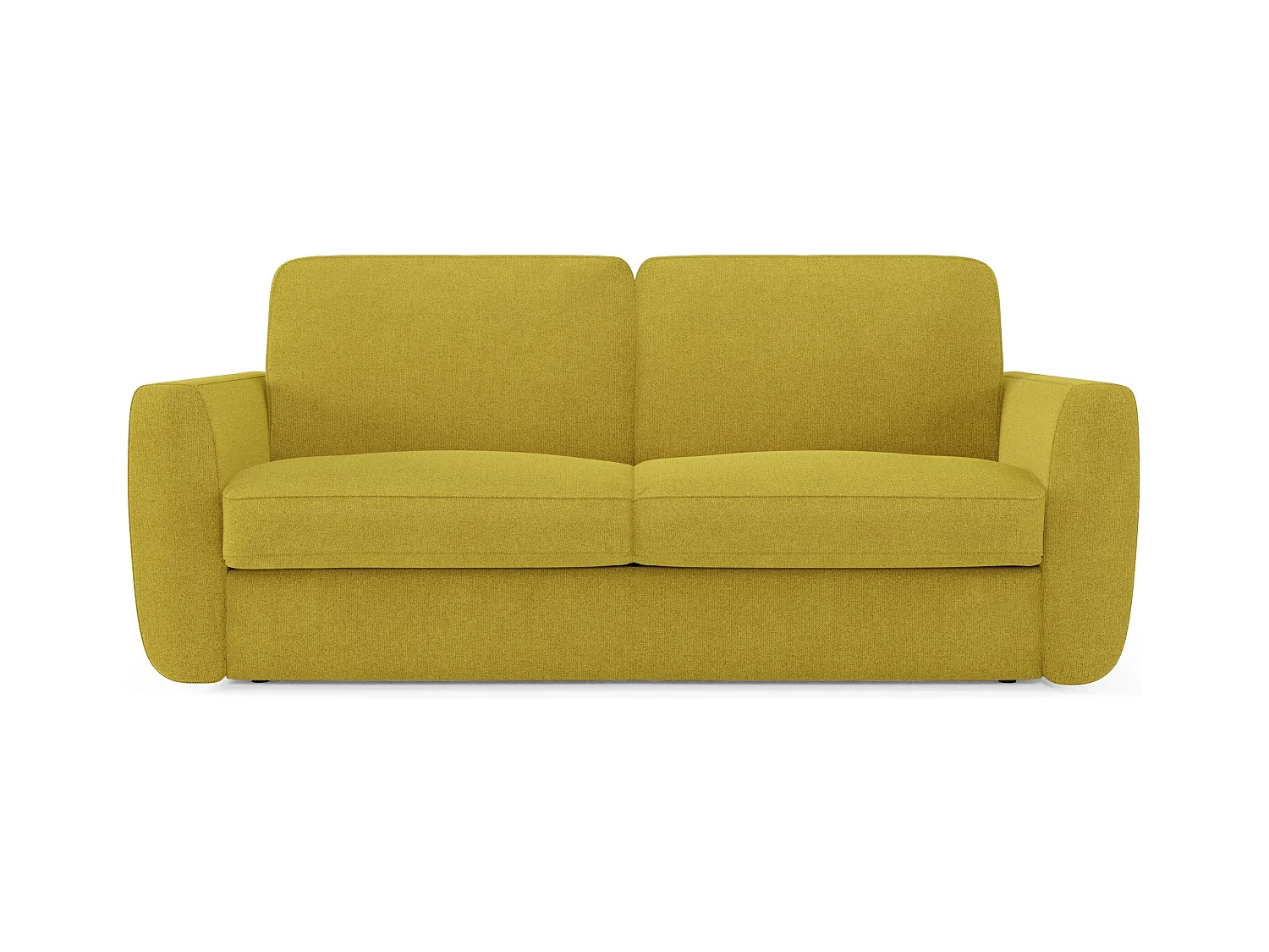 Leonida Canapé convertible déhoussable et matelas H18 cm - coffre à oreiller détachable 222 cm jaune