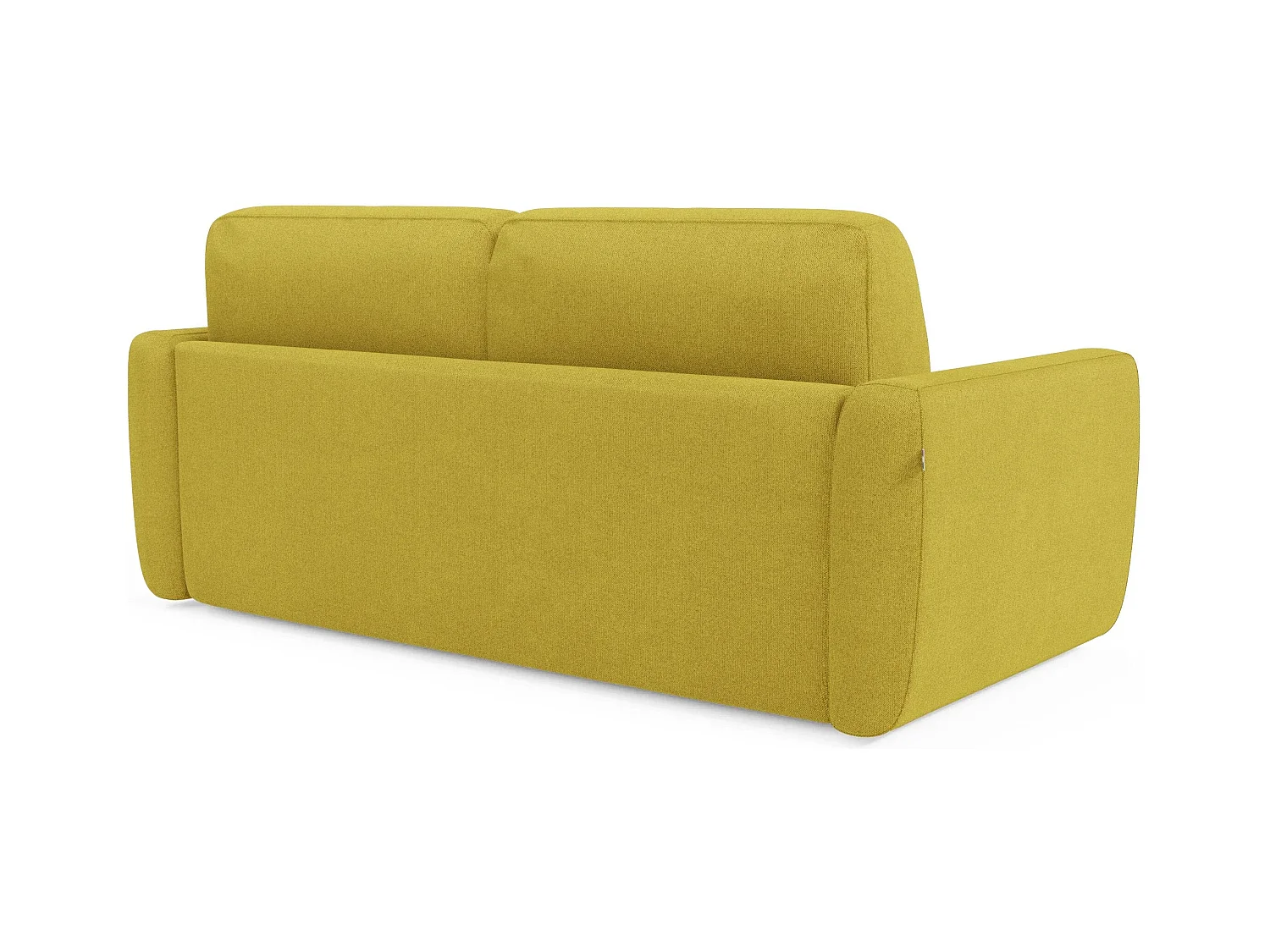 Leonida Canapé convertible déhoussable et matelas H18 cm - coffre à oreiller détachable 222 cm jaune