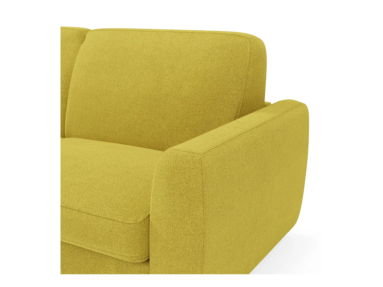 Leonida Canapé convertible déhoussable et matelas H18 cm - coffre à oreiller détachable 202 cm jaune