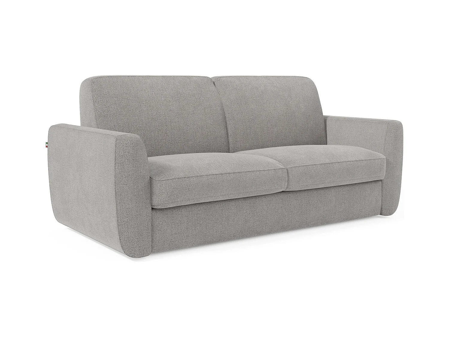 Leonida Canapé convertible déhoussable et matelas H18 cm - coffre à oreiller détachable 202 cm gris