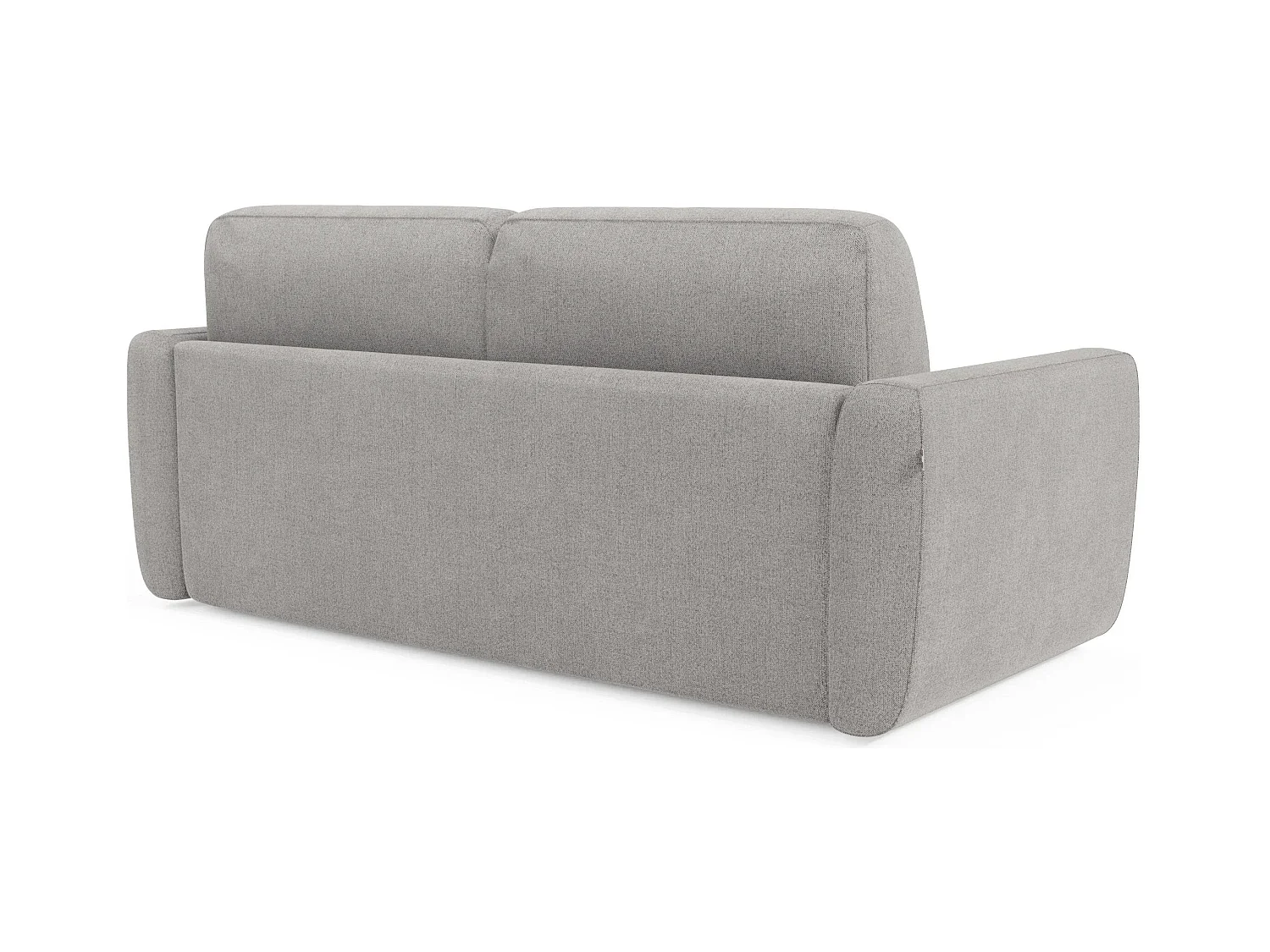 Leonida Canapé convertible déhoussable et matelas H18 cm - coffre à oreiller détachable 202 cm gris
