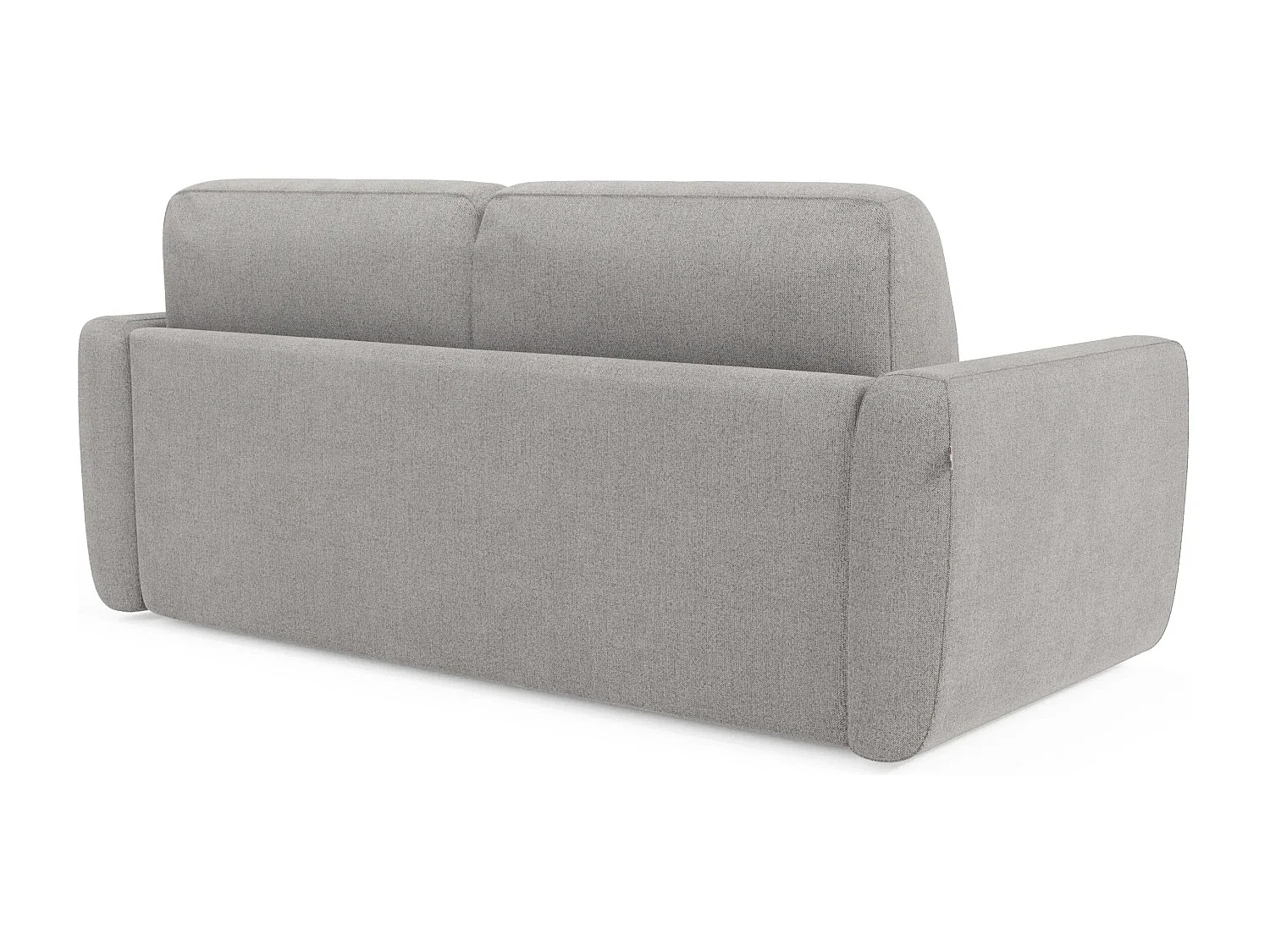 Leonida Canapé convertible déhoussable et matelas H18 cm - coffre à oreiller détachable 202 cm gris