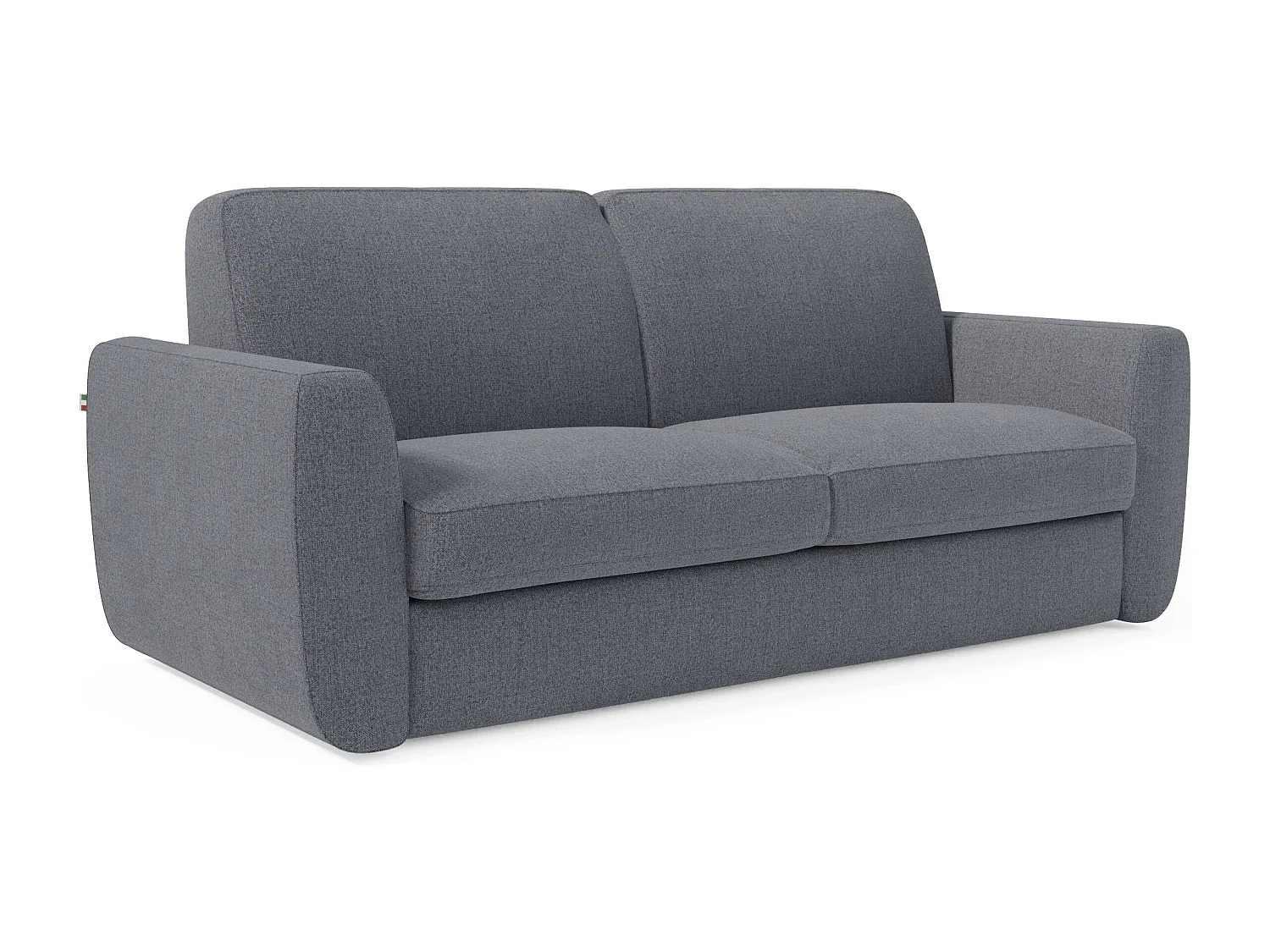 Leonida Canapé convertible déhoussable et matelas H18 cm - coffre à oreiller détachable 222 cm bleu