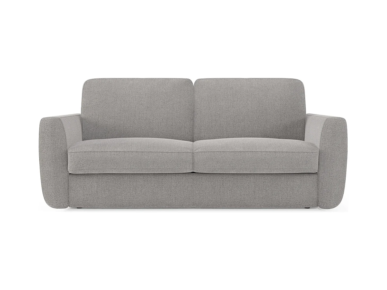 Leonida Canapé convertible déhoussable et matelas H18 cm - coffre à oreiller détachable 222 cm gris