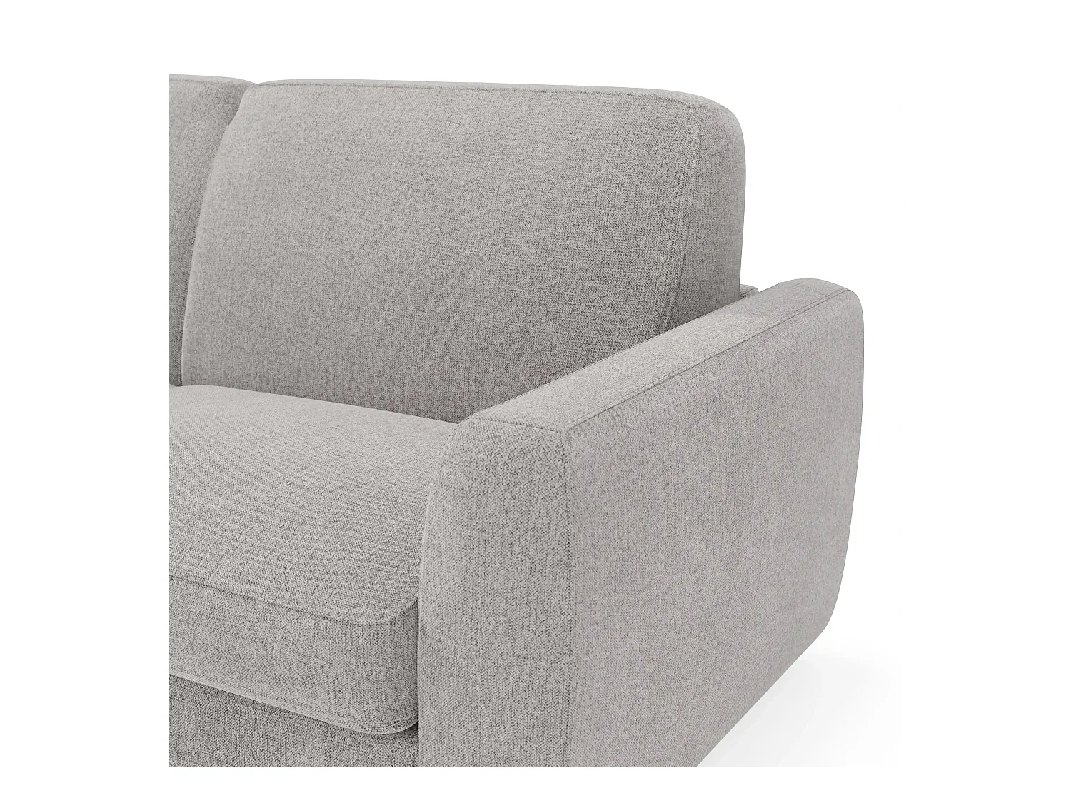 Leonida Canapé convertible déhoussable et matelas H18 cm - coffre à oreiller détachable 222 cm gris