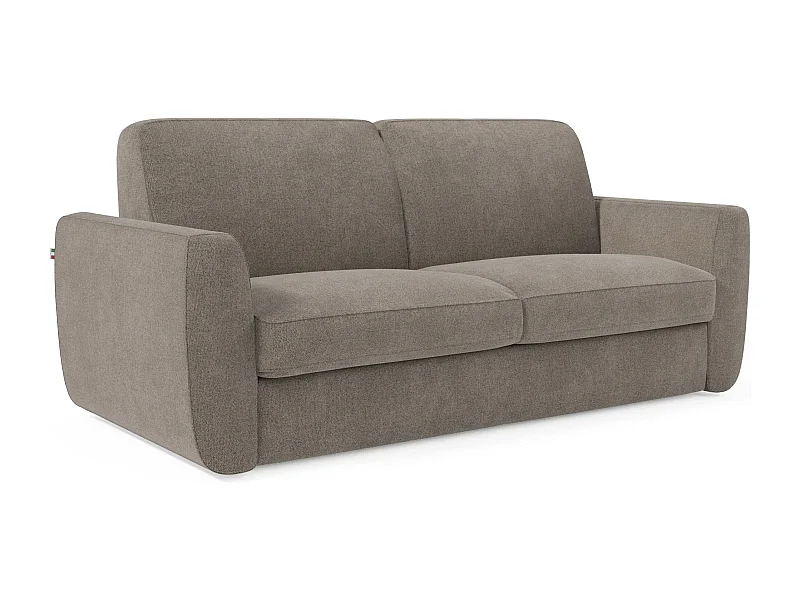 Leonida Sofá cama desenfundable con colchón de 18 cm de altura 202 cm Topo