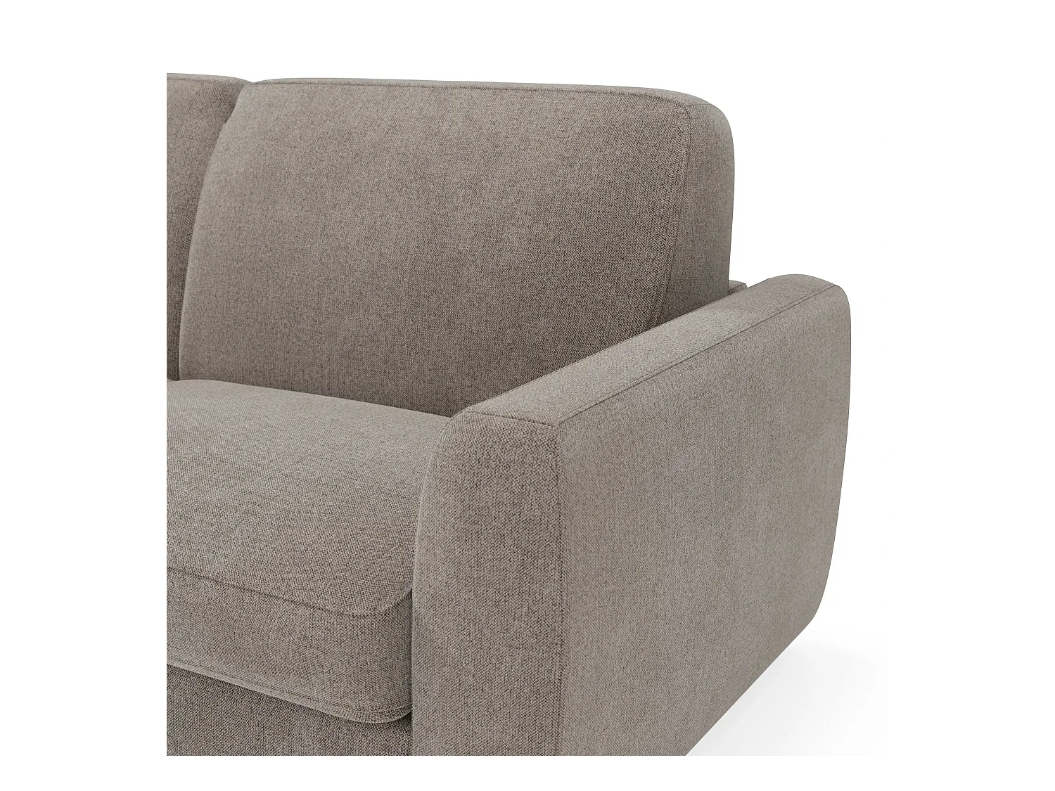 Leonida Canapé convertible déhoussable et matelas H18 cm - coffre à oreiller détachable 202 cm taupe