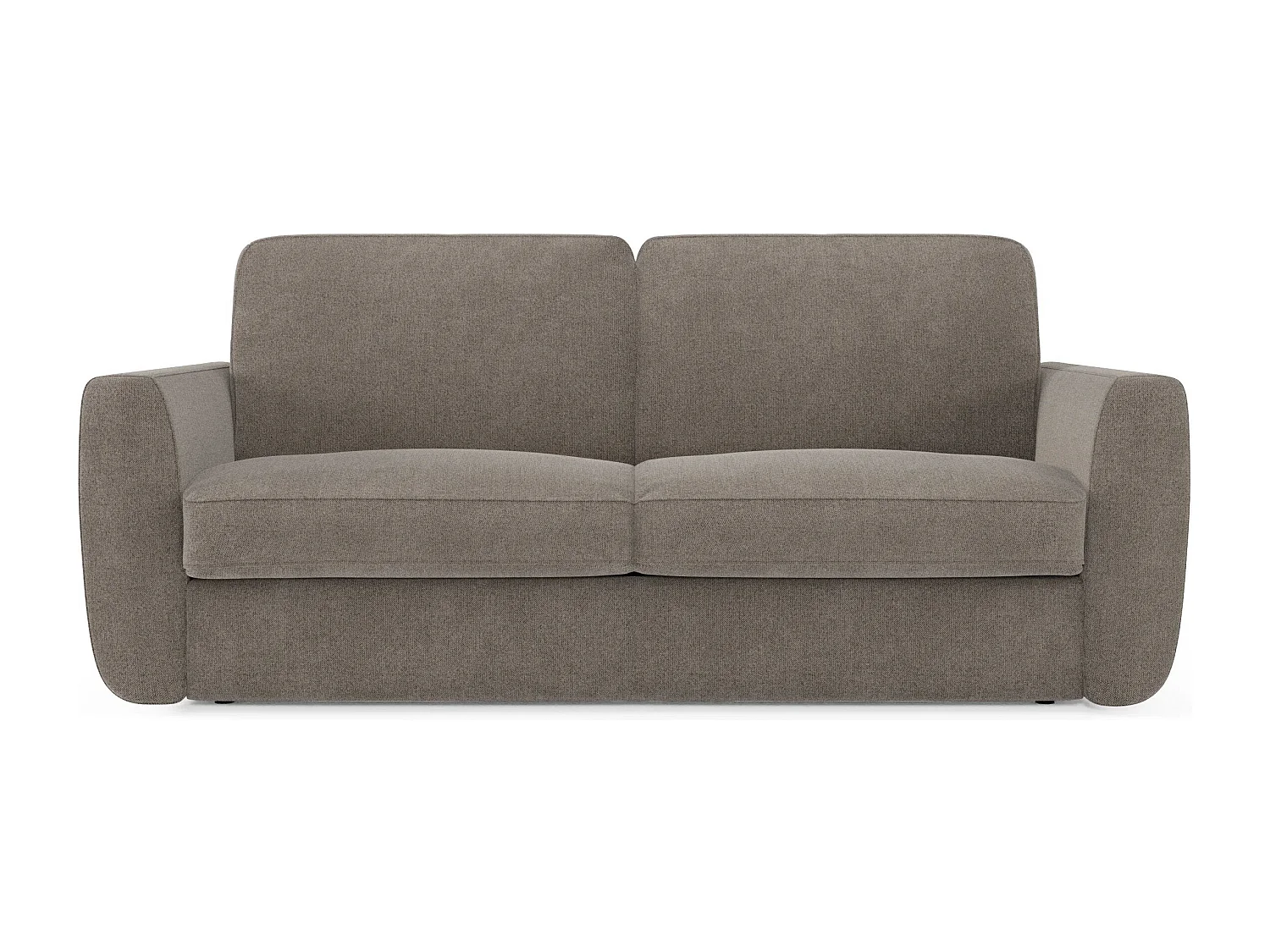 Leonida Divano letto sfoderabile e materasso H18 cm - vano portaguanciali in tessuto Smacchiabile T23 202 cm talpa