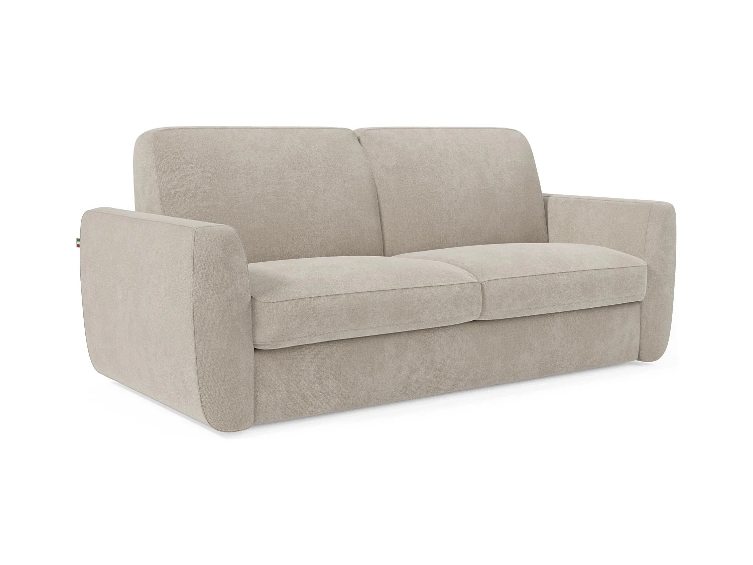 Leonida Canapé convertible déhoussable et matelas H18 cm - coffre à oreiller détachable 202 cm blanc