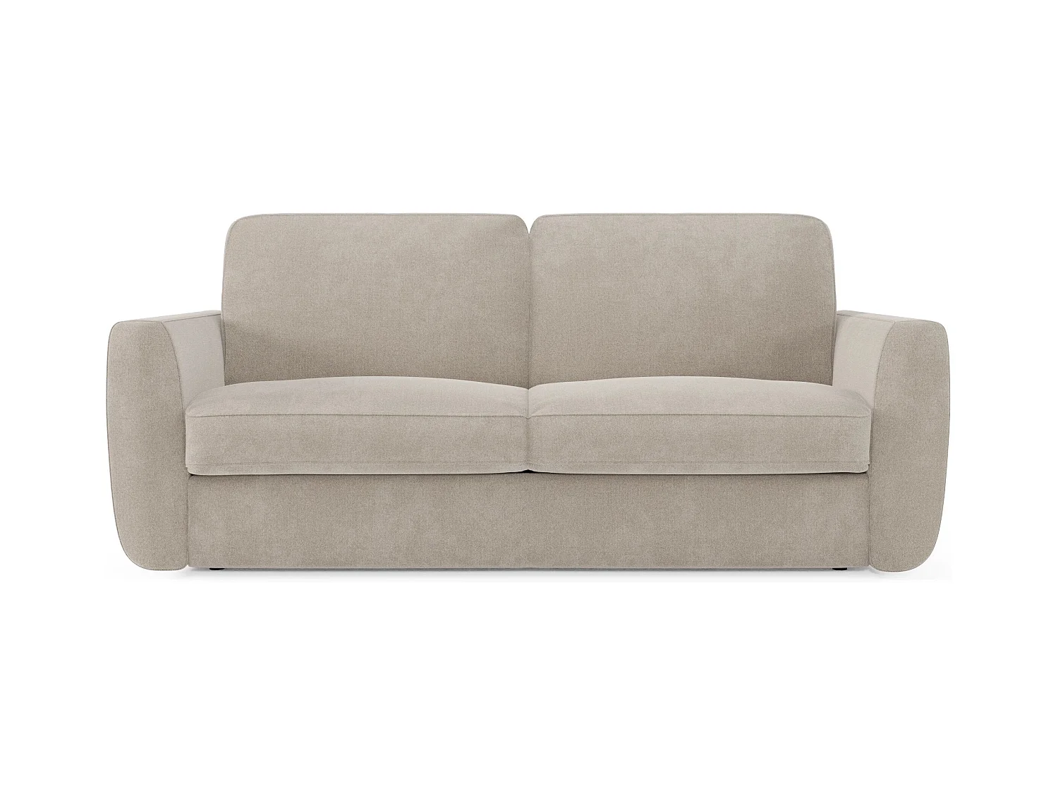 Leonida Canapé convertible déhoussable et matelas H18 cm - coffre à oreiller détachable 202 cm blanc