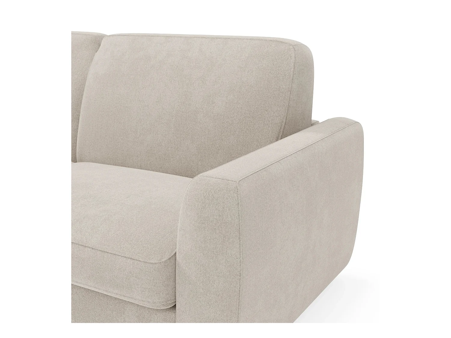 Leonida Canapé convertible déhoussable et matelas H18 cm - coffre à oreiller détachable 202 cm blanc