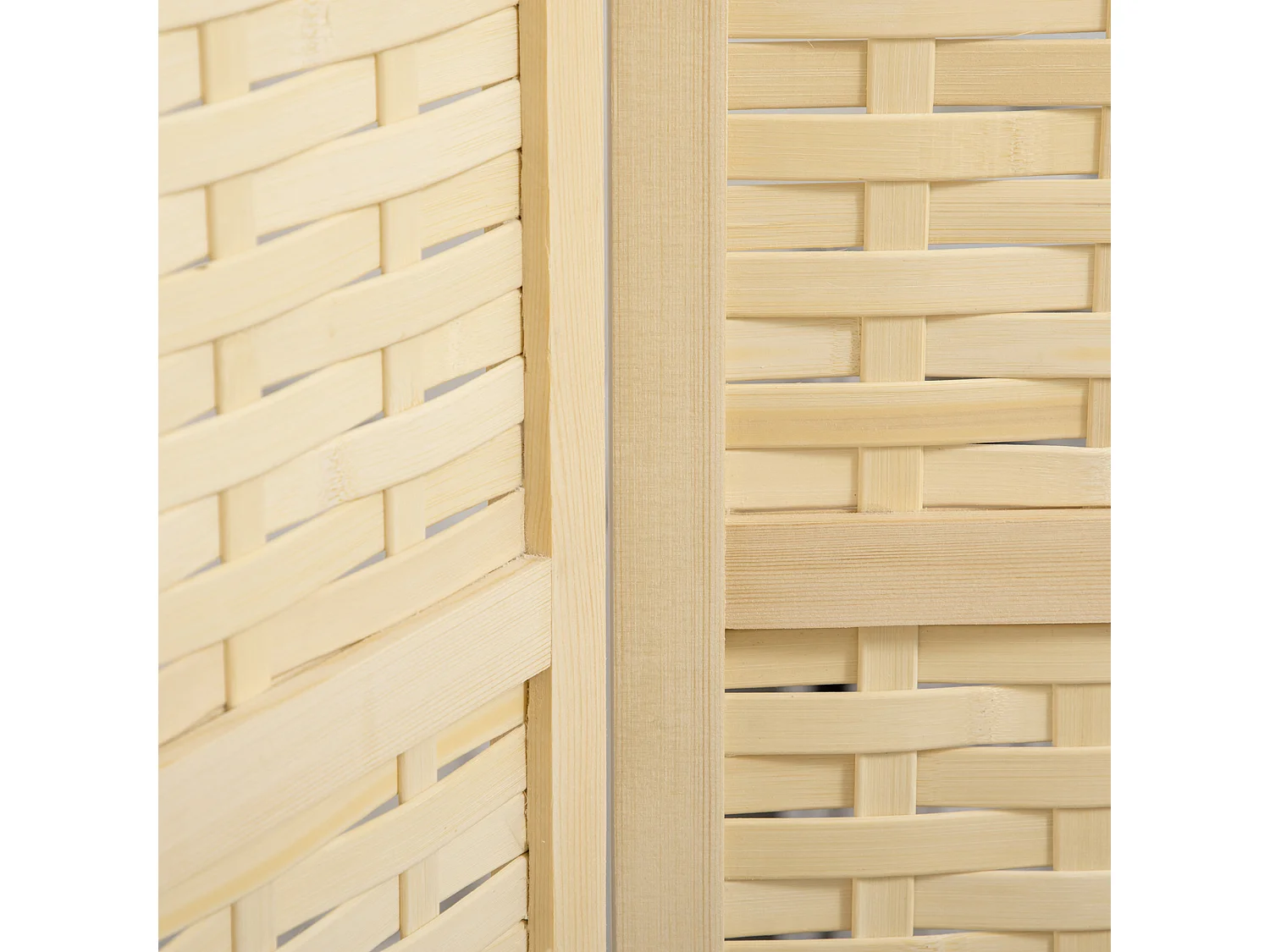 Paravento separé interno 4 ante legno e bambù pieghevole 170cm