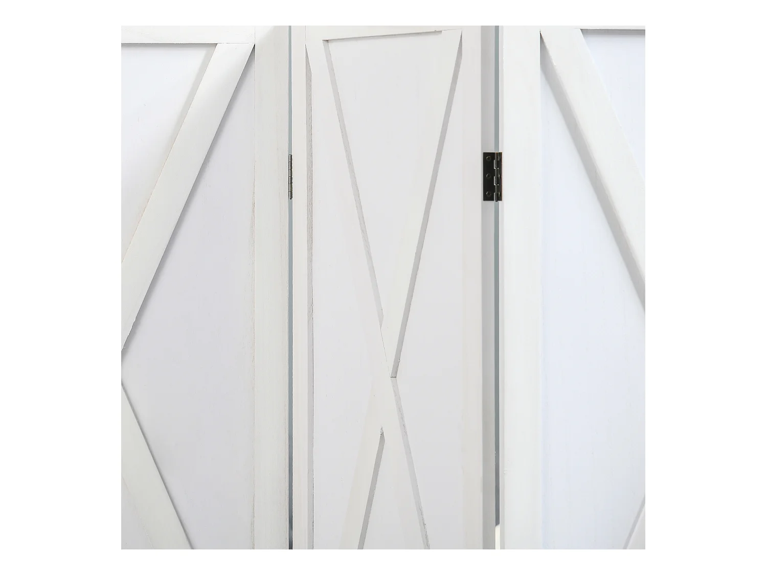 Paravento da interno a 4 ante stile country 182x170cm legno bianco