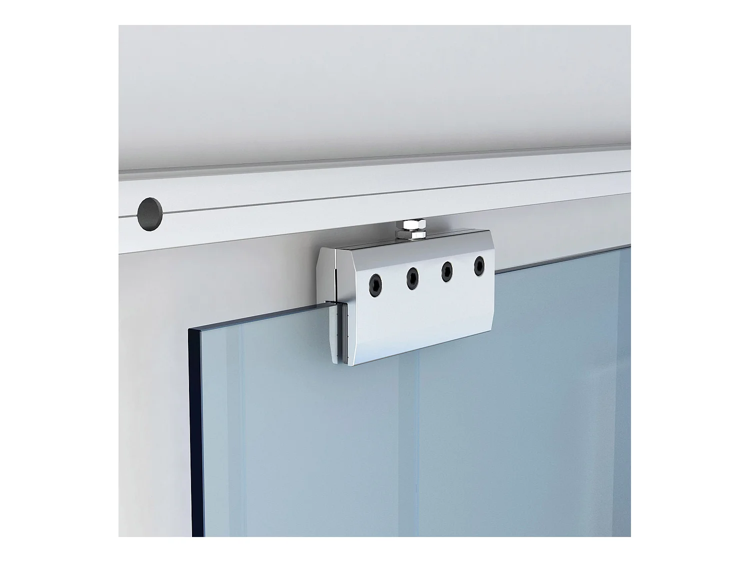 Porta scorrevole in vetro satinato 8 mm con maniglia 205x102.5 cm