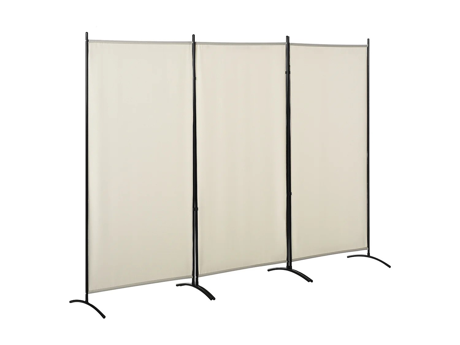 Separé da interno pieghevole a 3 pannelli metallo e poliestere beige