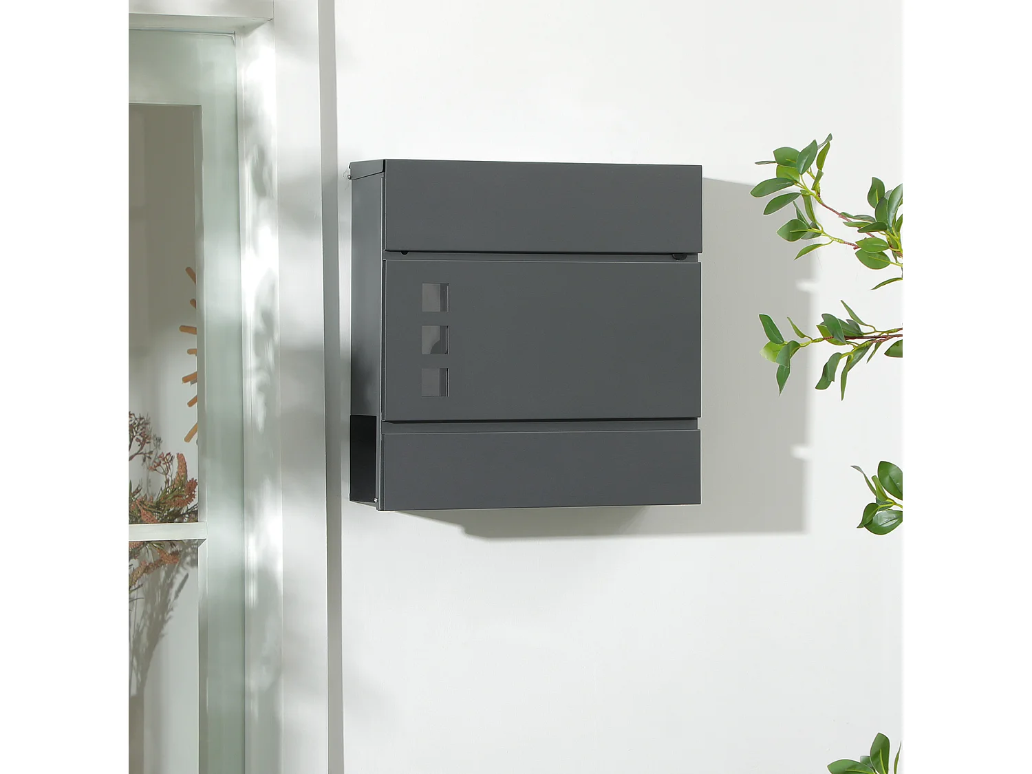 Cassetta postale in acciaio zincato con 3 fessure e 2 chiavi