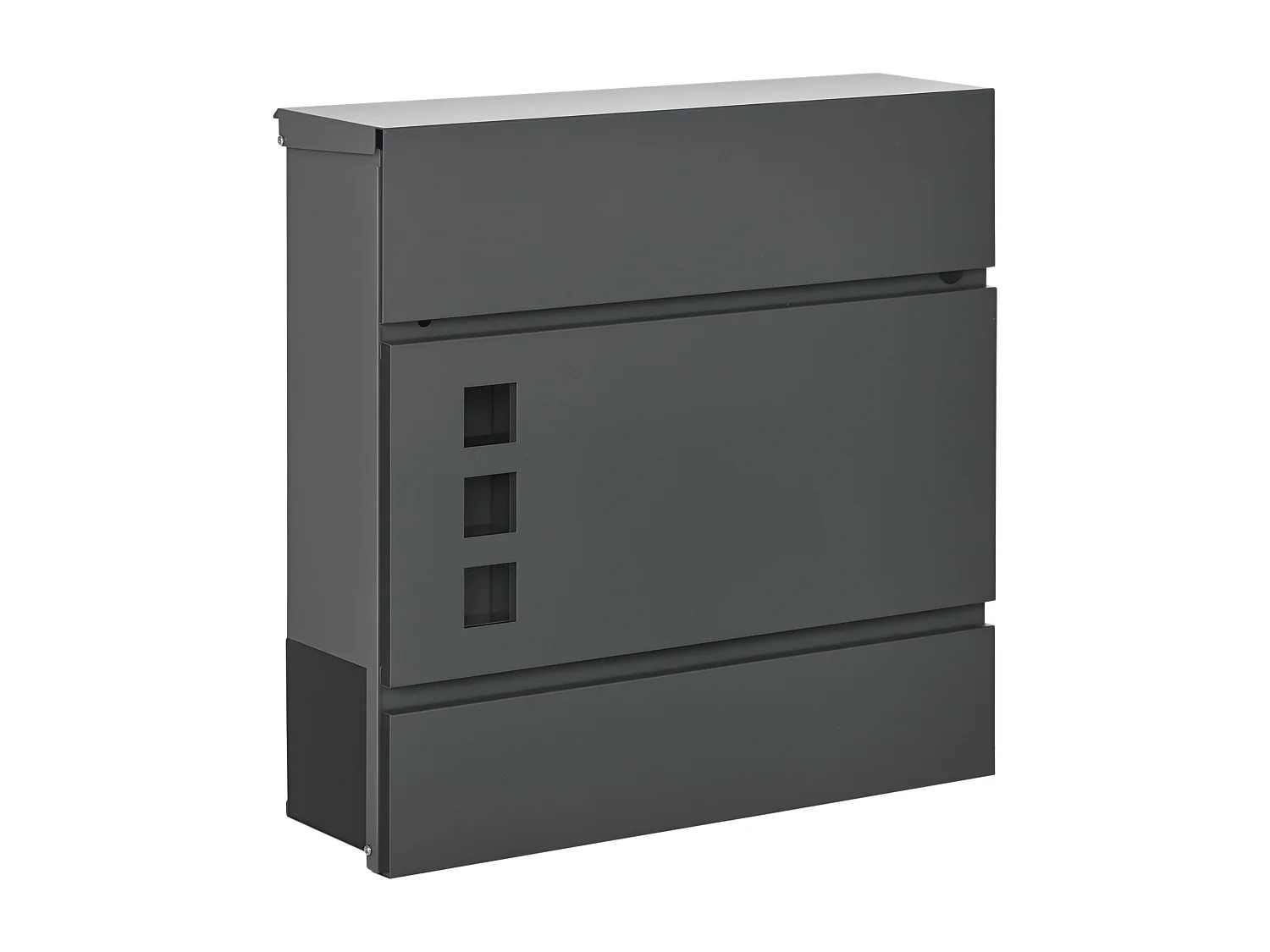 Cassetta postale in acciaio zincato con 3 fessure e 2 chiavi