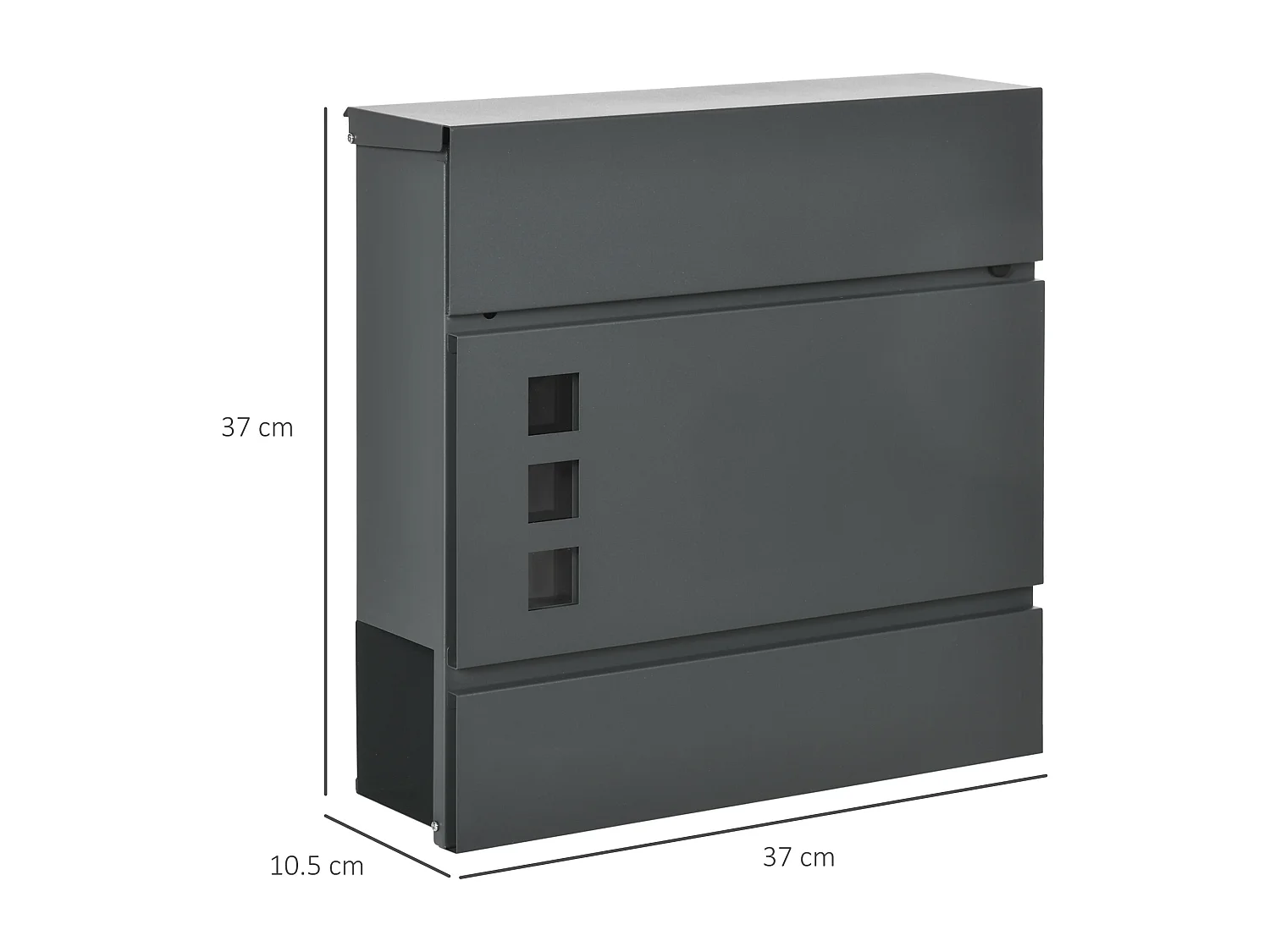 Cassetta postale in acciaio zincato con 3 fessure e 2 chiavi