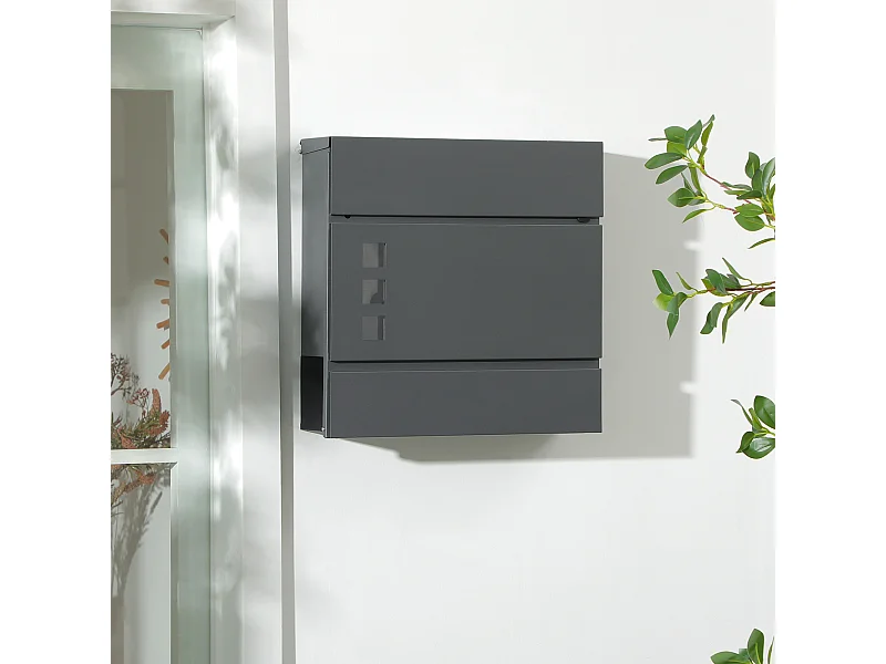 Cassetta postale in acciaio zincato con 3 fessure e 2 chiavi