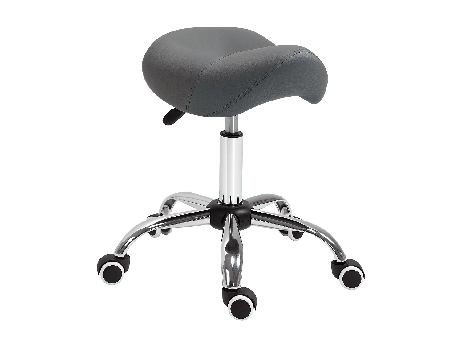 Sgabello da lavoro altezza regolabile in PU grigio