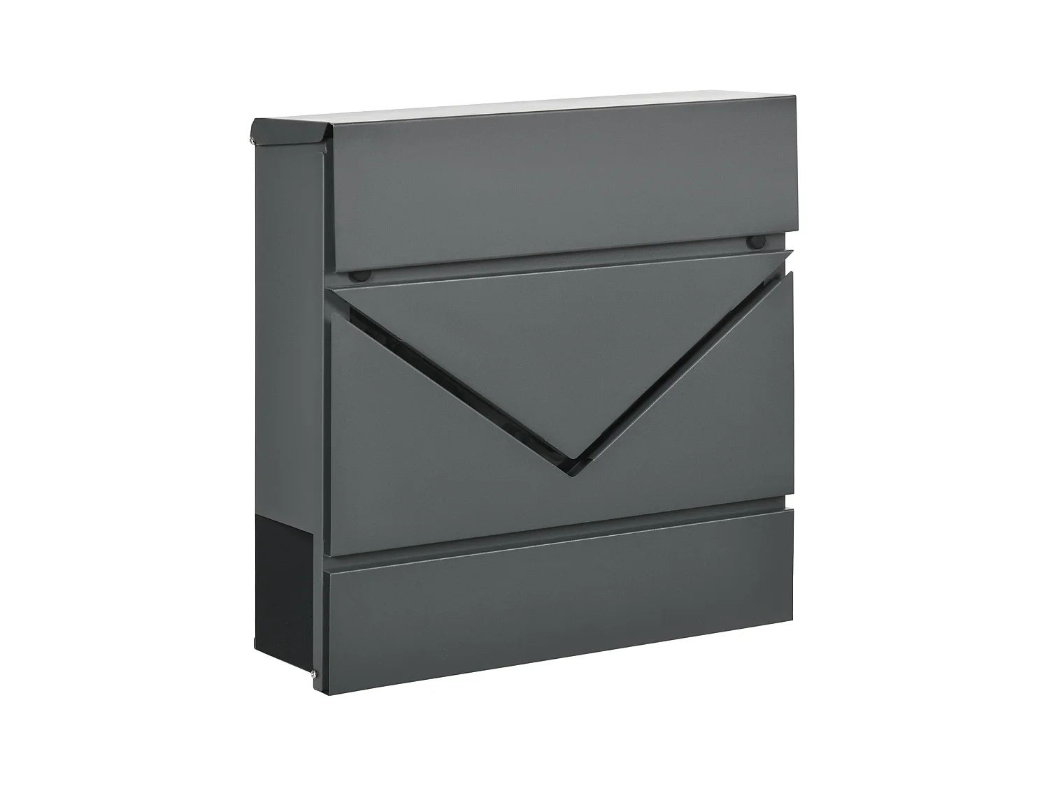 Cassetta postale con portagiornali e chiavi di sicurezza grigio