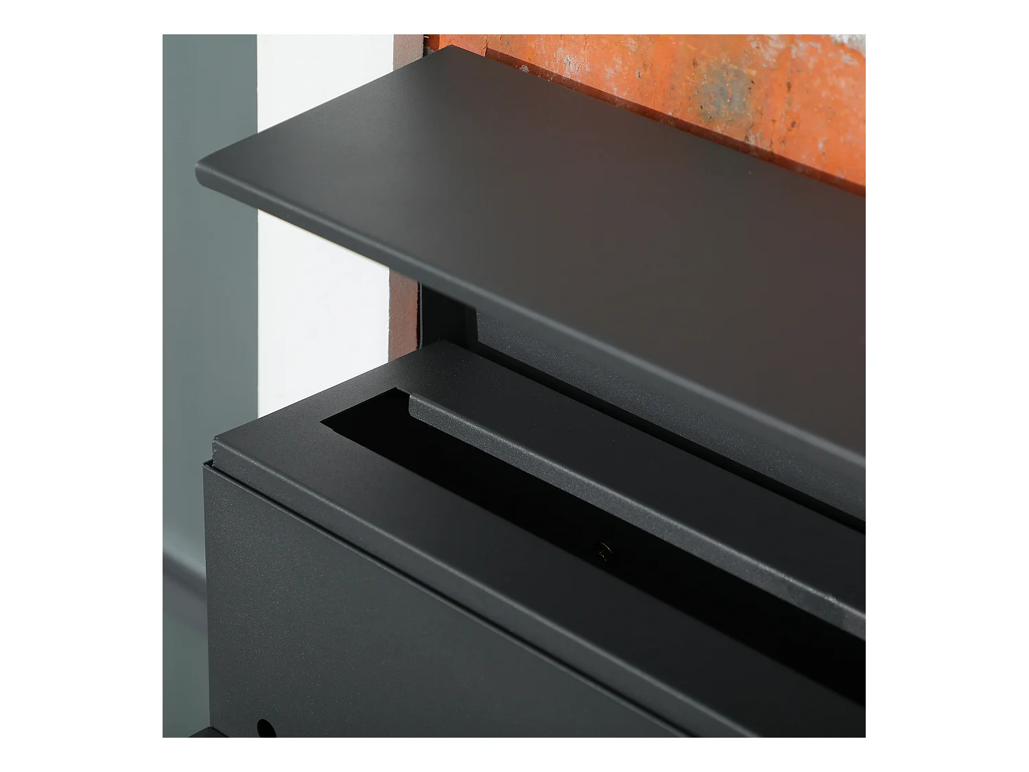 Cassetta postale con portagiornali e chiavi di sicurezza grigio