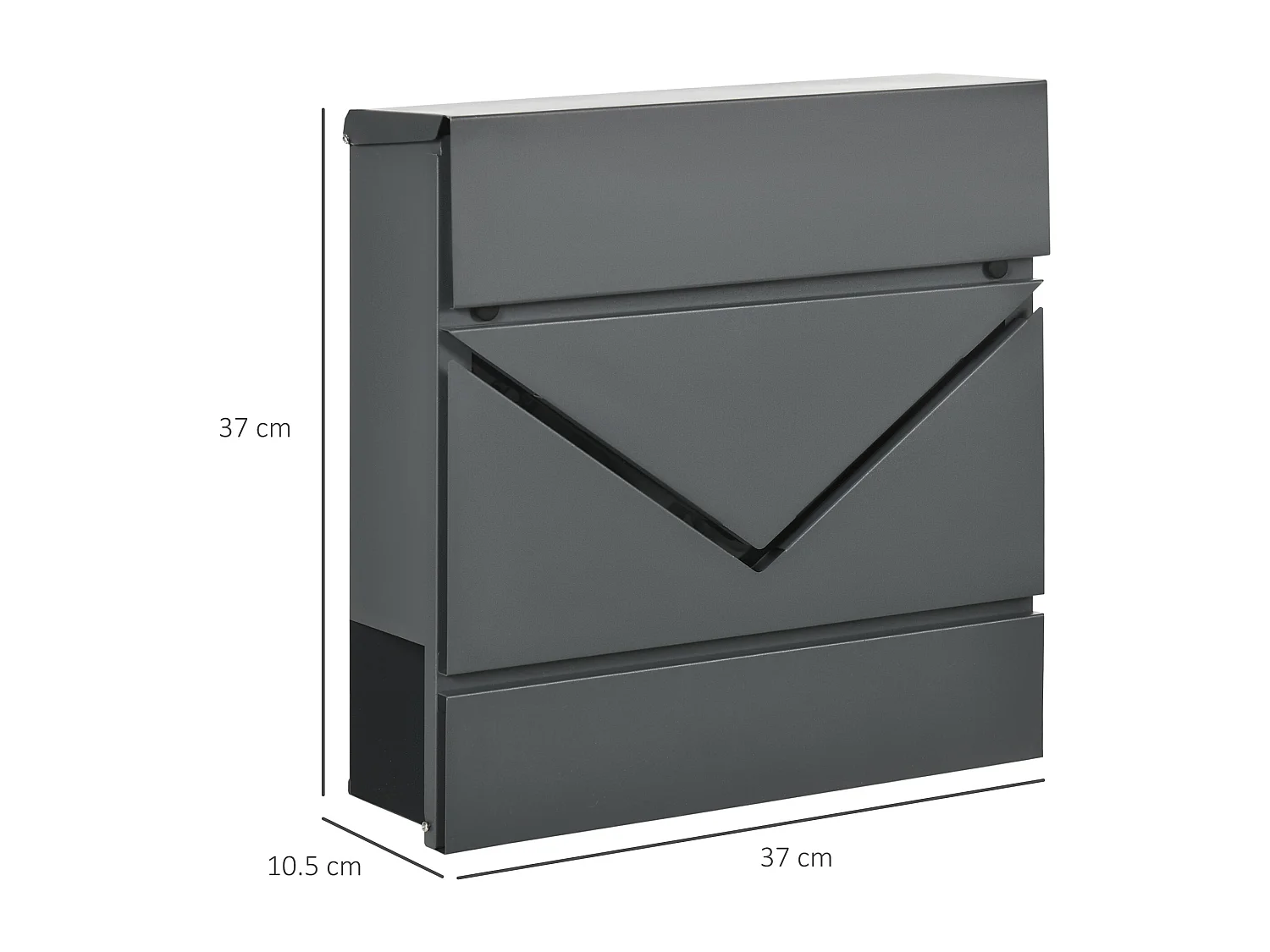 Cassetta postale con portagiornali e chiavi di sicurezza grigio