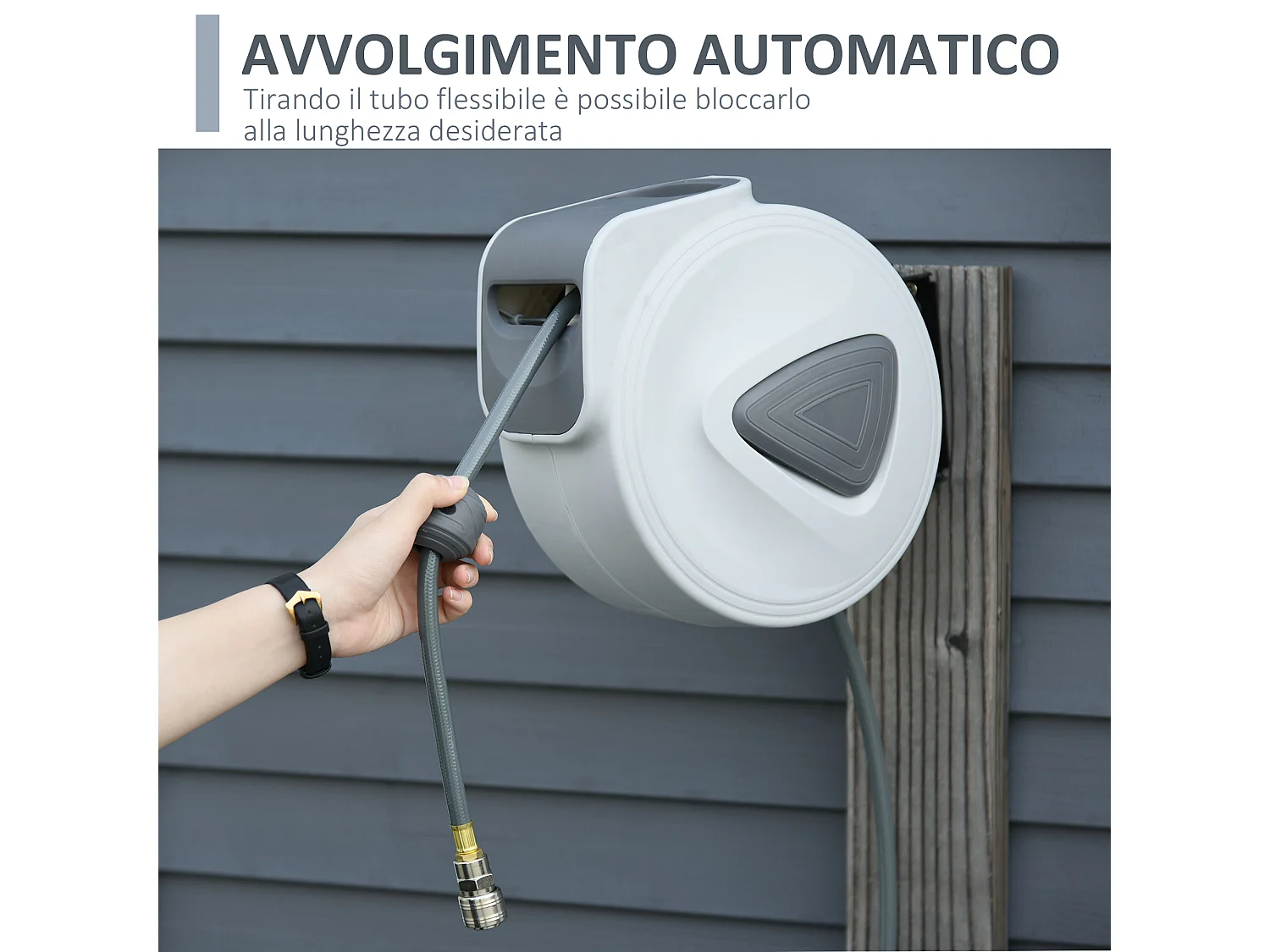 Avvolgitubo automatico da parete professionale, attacco Φ1/4''tubo 10m