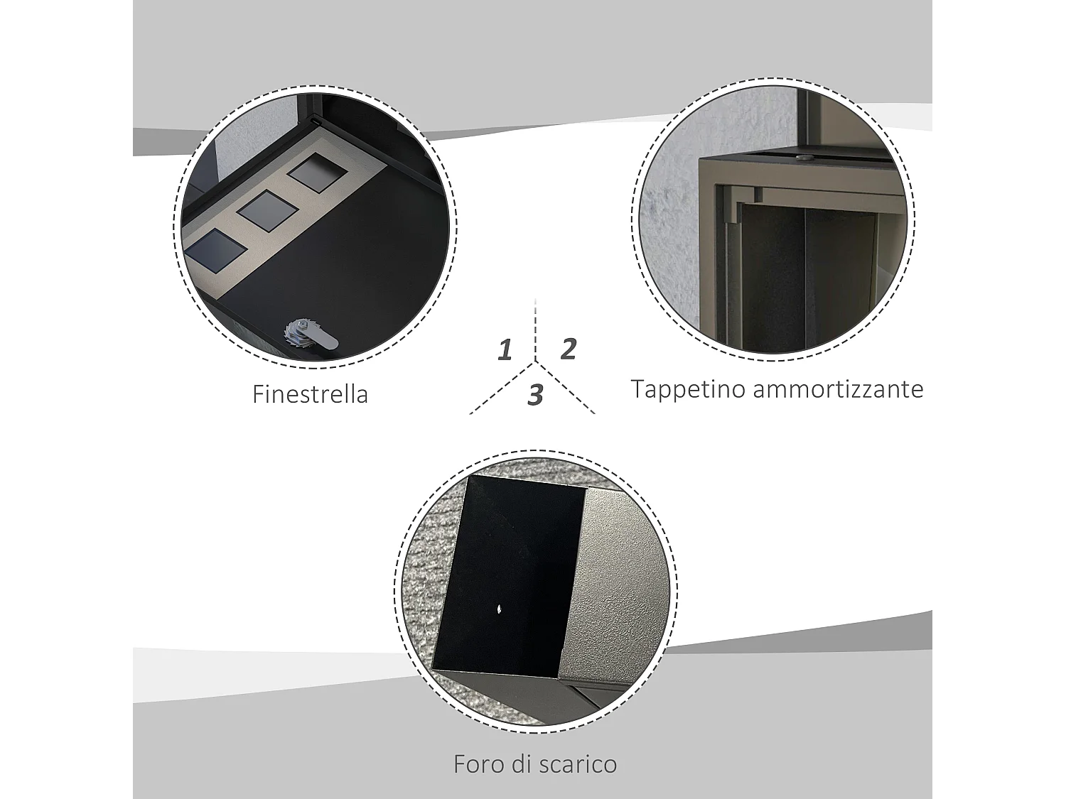 Cassetta postale con 2 chiavi di sicurezza in metallo nera