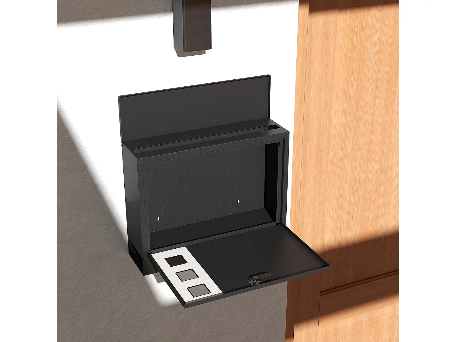 Cassetta postale con 2 chiavi di sicurezza in metallo nera