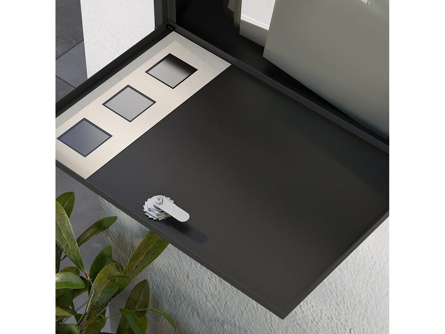 Cassetta postale con 2 chiavi di sicurezza in metallo nera