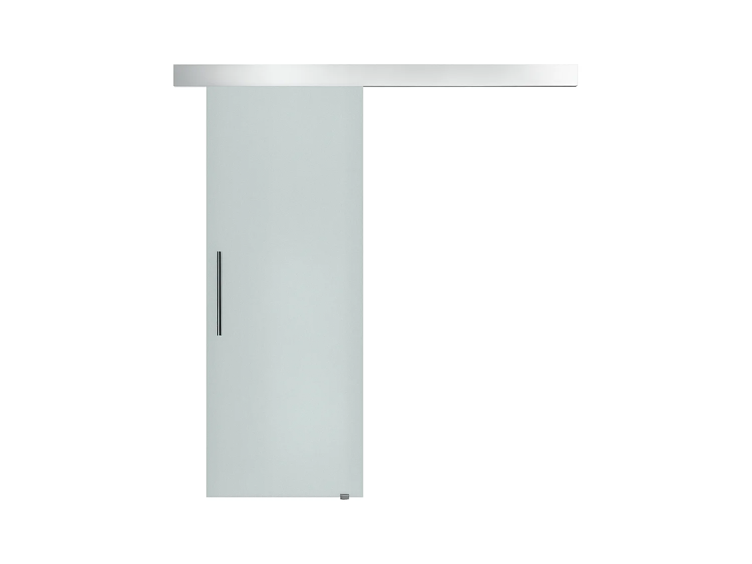 Porta scorrevole con maniglia per casa e ufficio in vetro satinato