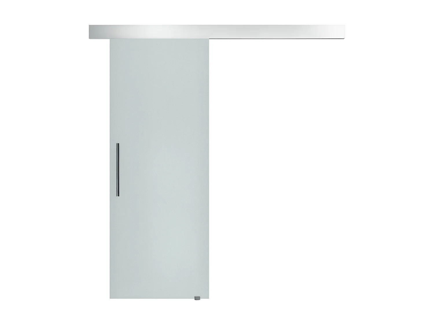 Porta scorrevole con maniglia per casa e ufficio in vetro satinato