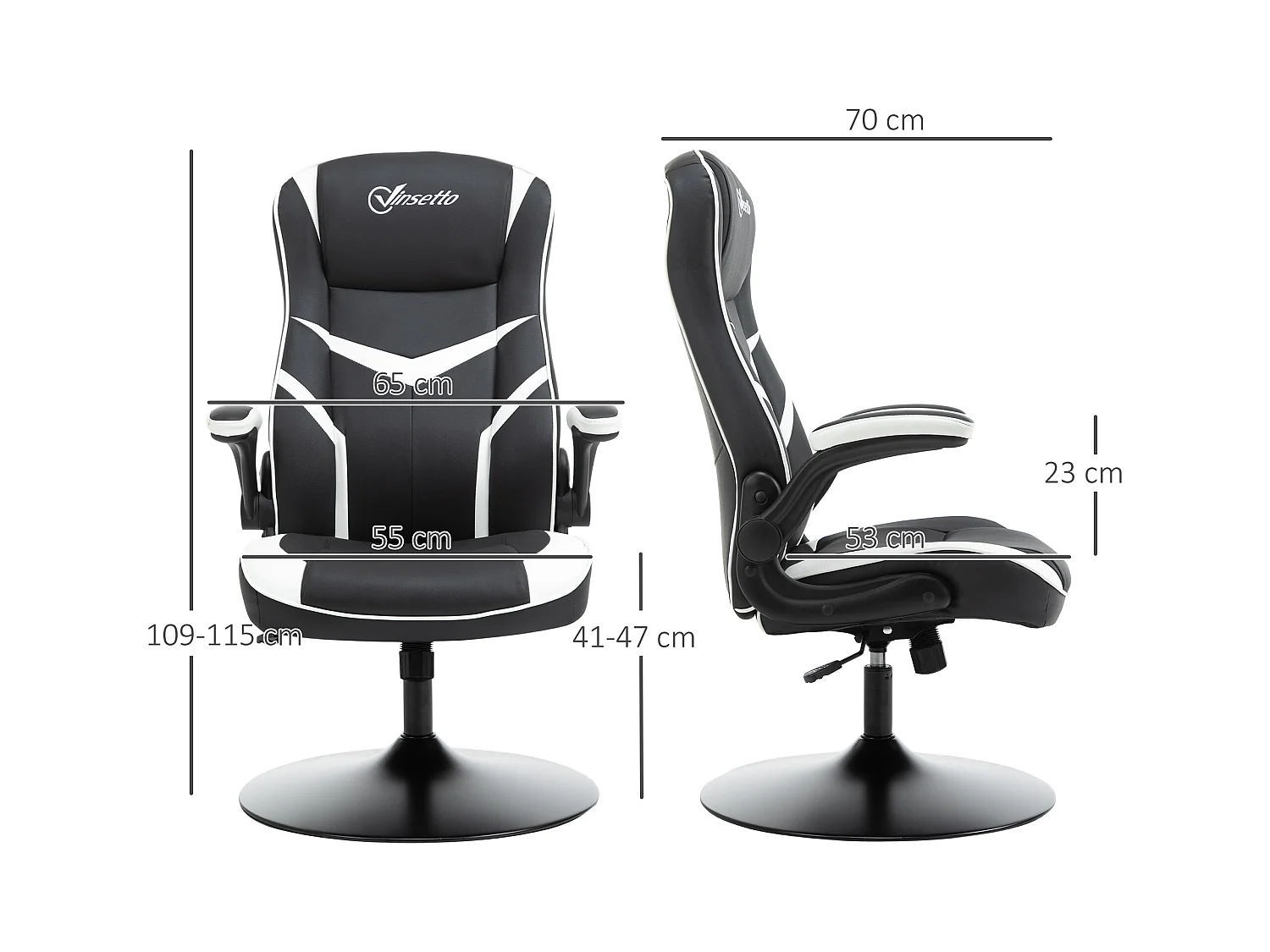 Sedia da gaming con altezza regolabile e braccioli pieghevoli